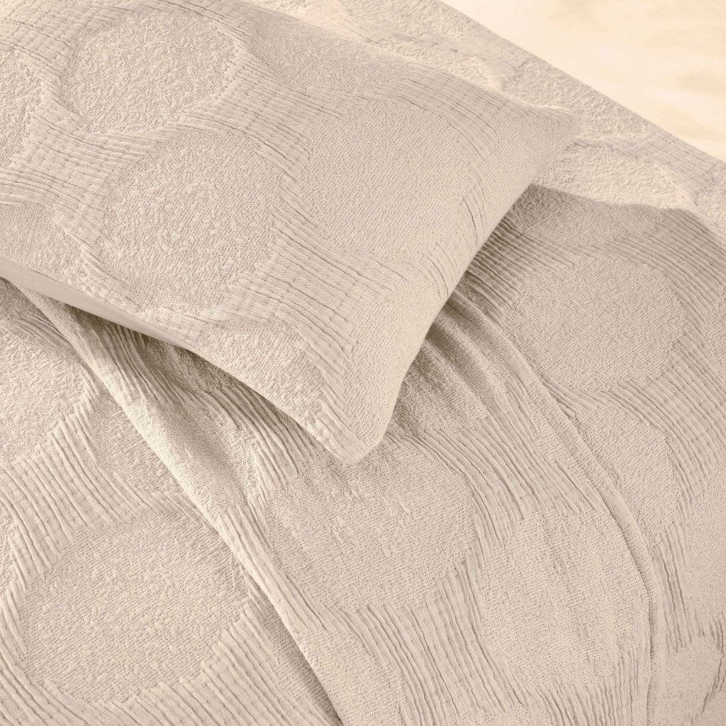 Tanta Cotton Medium Weight Textured Modern Circles Woven Coverlet - Coverlet by Superior Brand