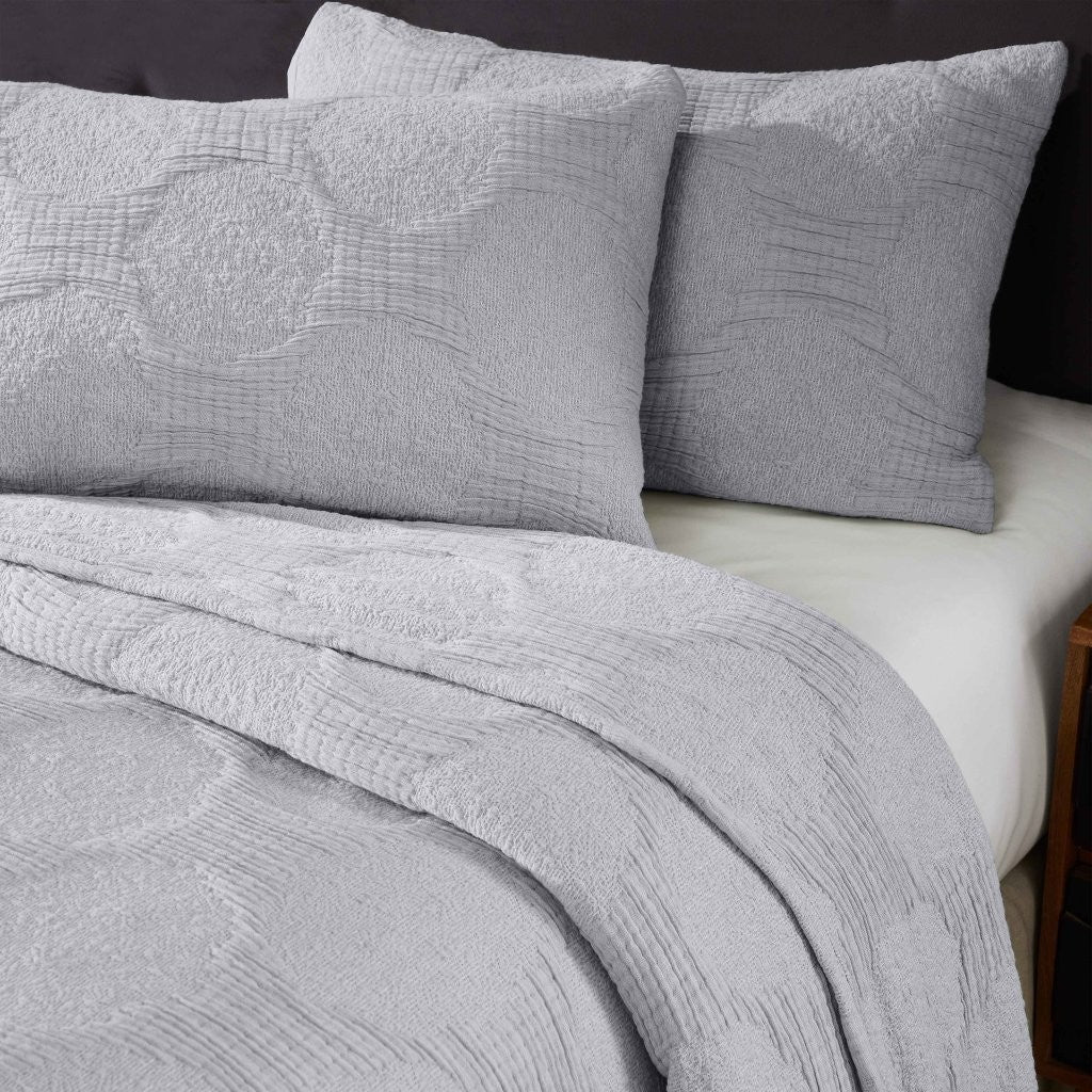 Tanta Cotton Medium Weight Textured Modern Circles Woven Coverlet - Coverlet by Superior Brand