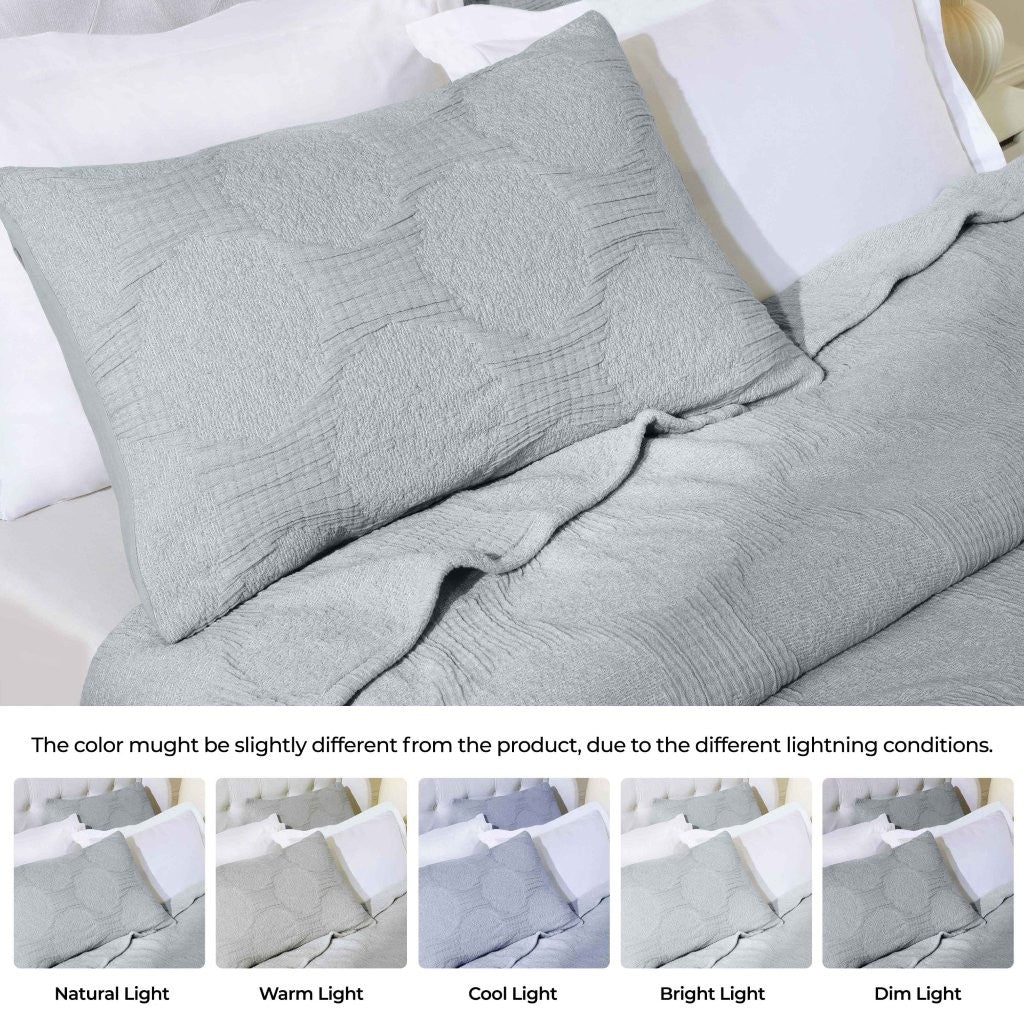 Tanta Cotton Medium Weight Textured Modern Circles Woven Coverlet - Coverlet by Superior Brand