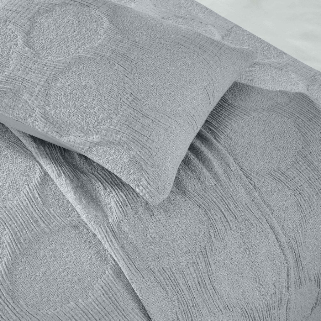 Tanta Cotton Medium Weight Textured Modern Circles Woven Coverlet - Coverlet by Superior Brand