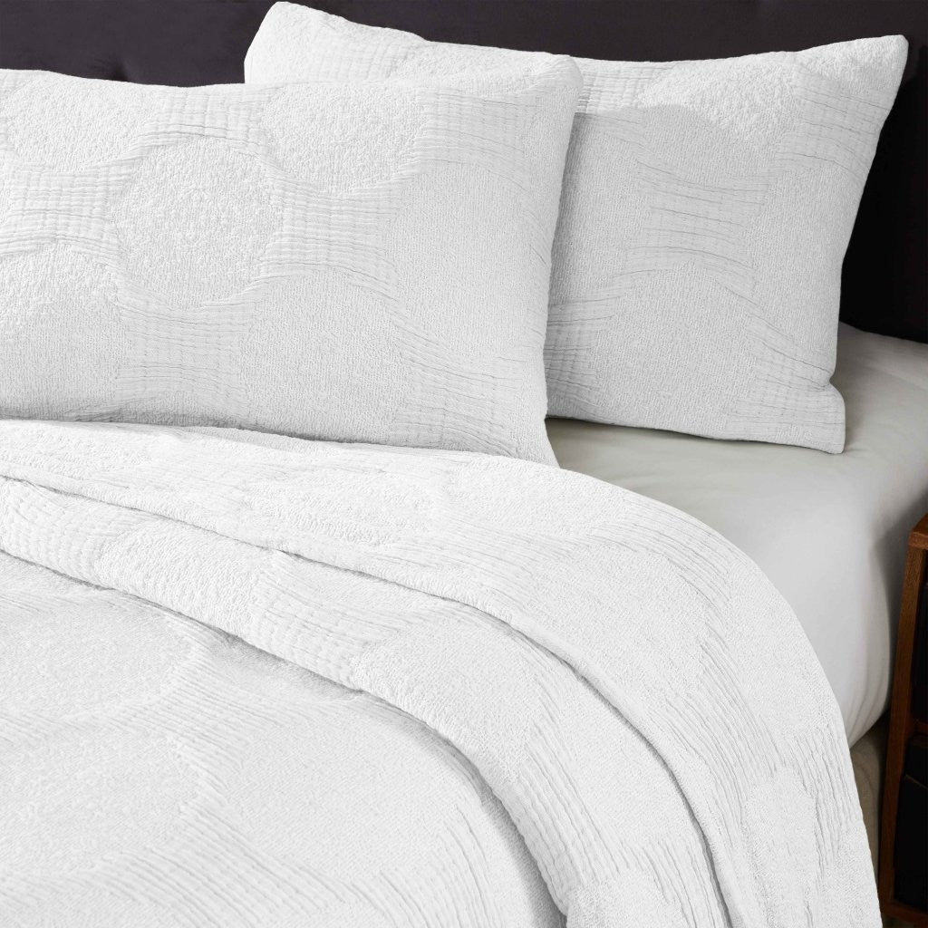 Tanta Cotton Medium Weight Textured Modern Circles Woven Coverlet - Coverlet by Superior Brand