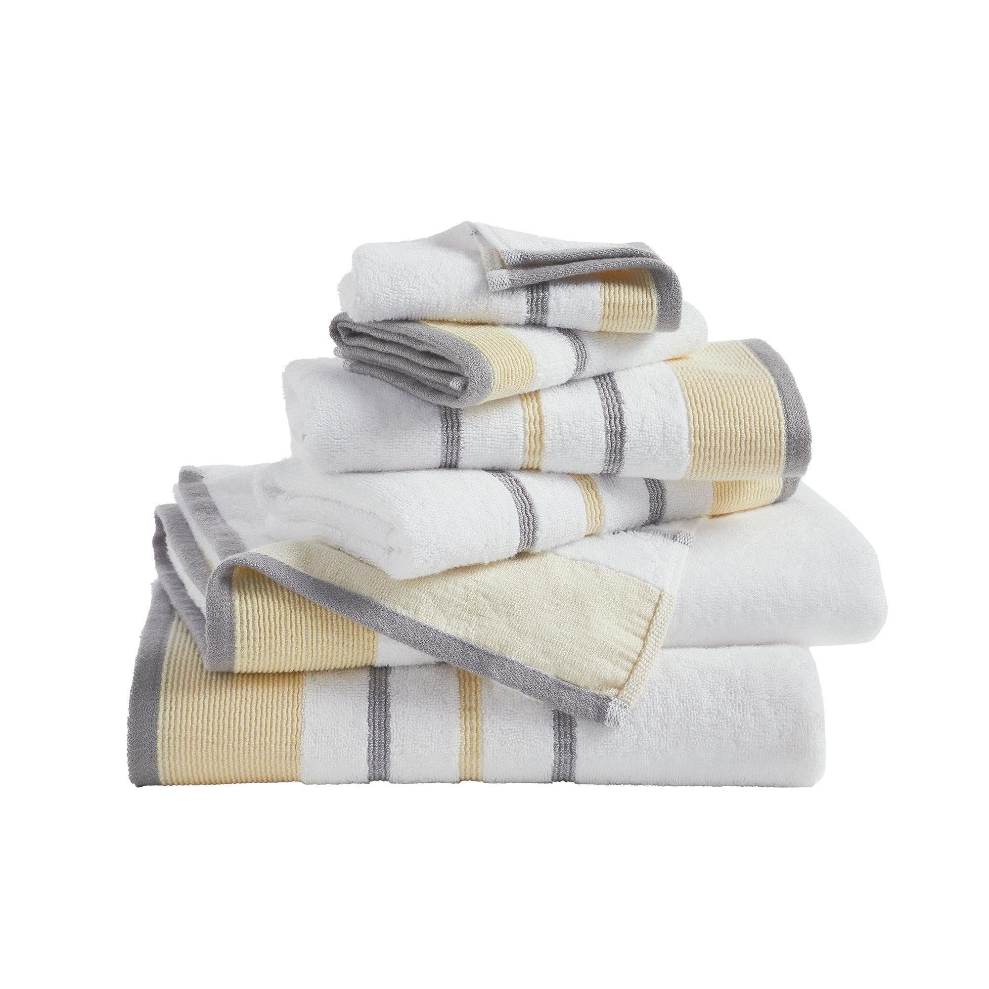 Decorative Cotton Stripe Bath Towel Set - Noelle Collection - Best Buy Furniture