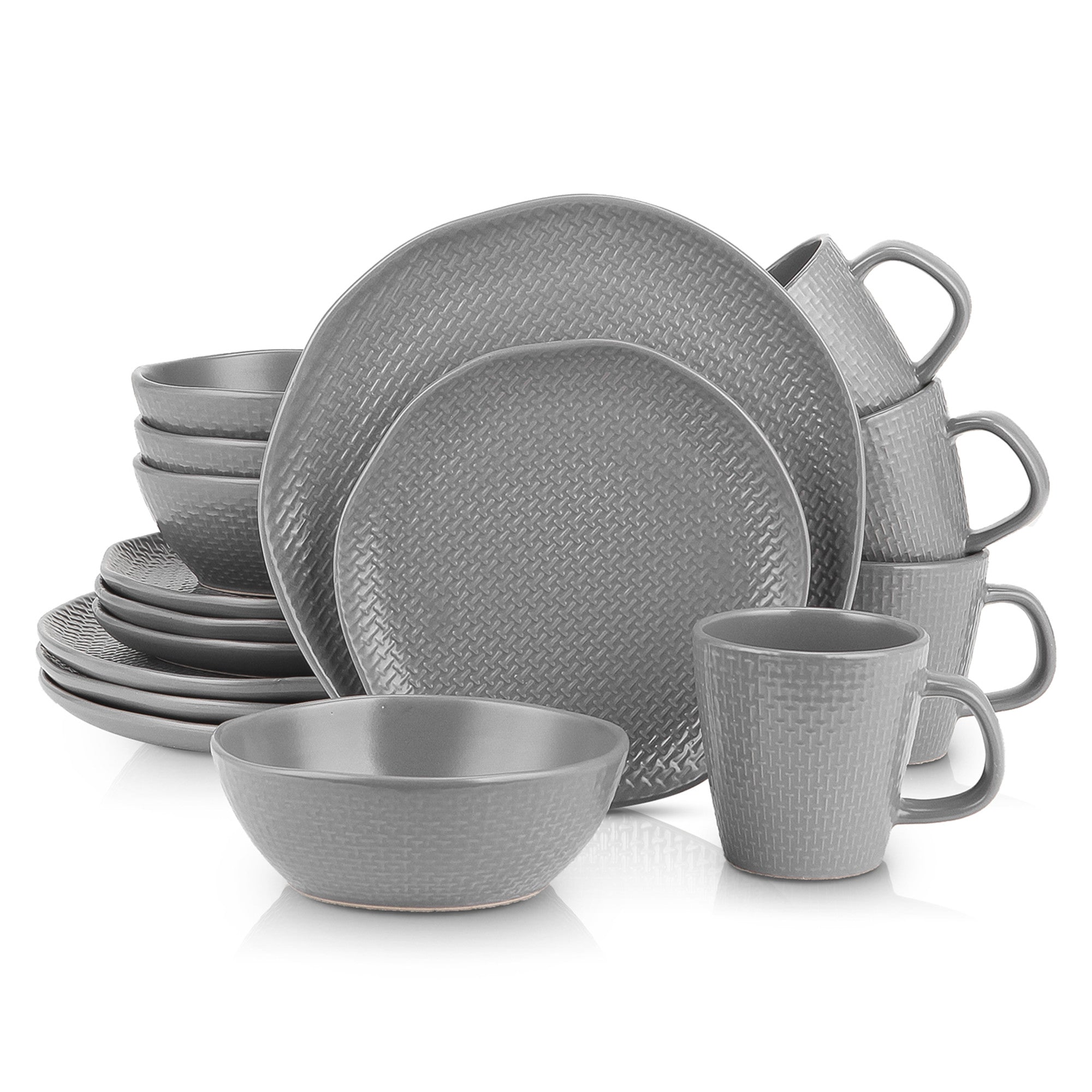 Abigail Stoneware Dinnerware Set - Gray