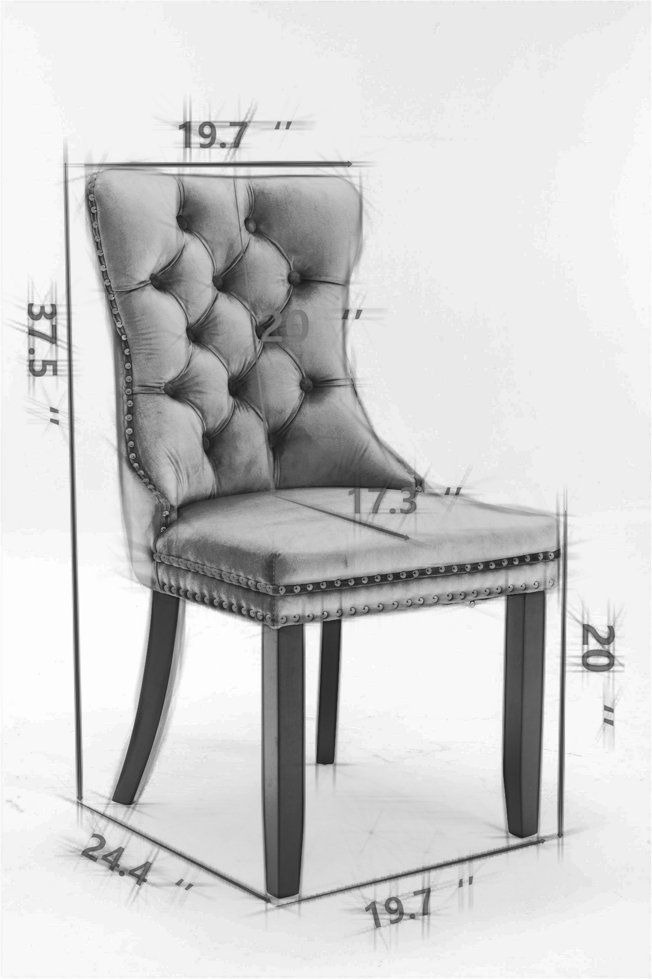 The Modern Textured Fabric with Nail head trim Dining Chairs – Set of Two - Tuesday Morning - Kitchen & Dining Room Chairs