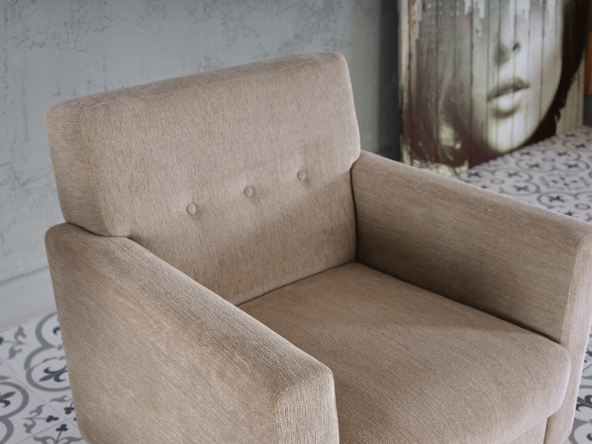 Theo contemporary armchair with a durable and sturdy frame