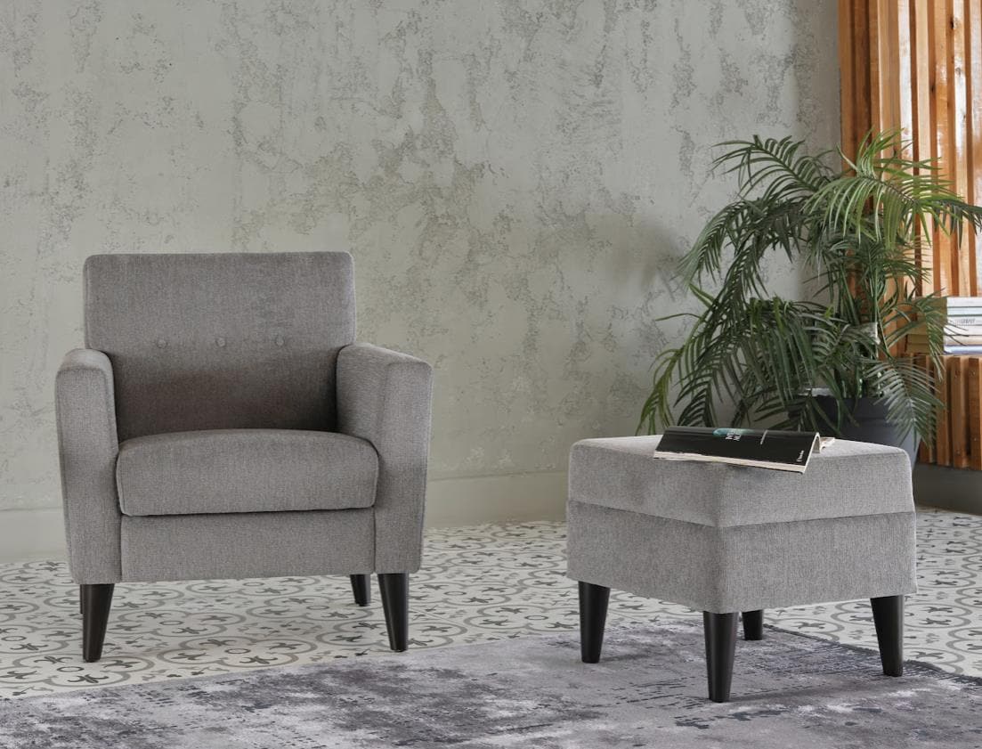 Theo elegant armchair featuring sleek lines and refined design