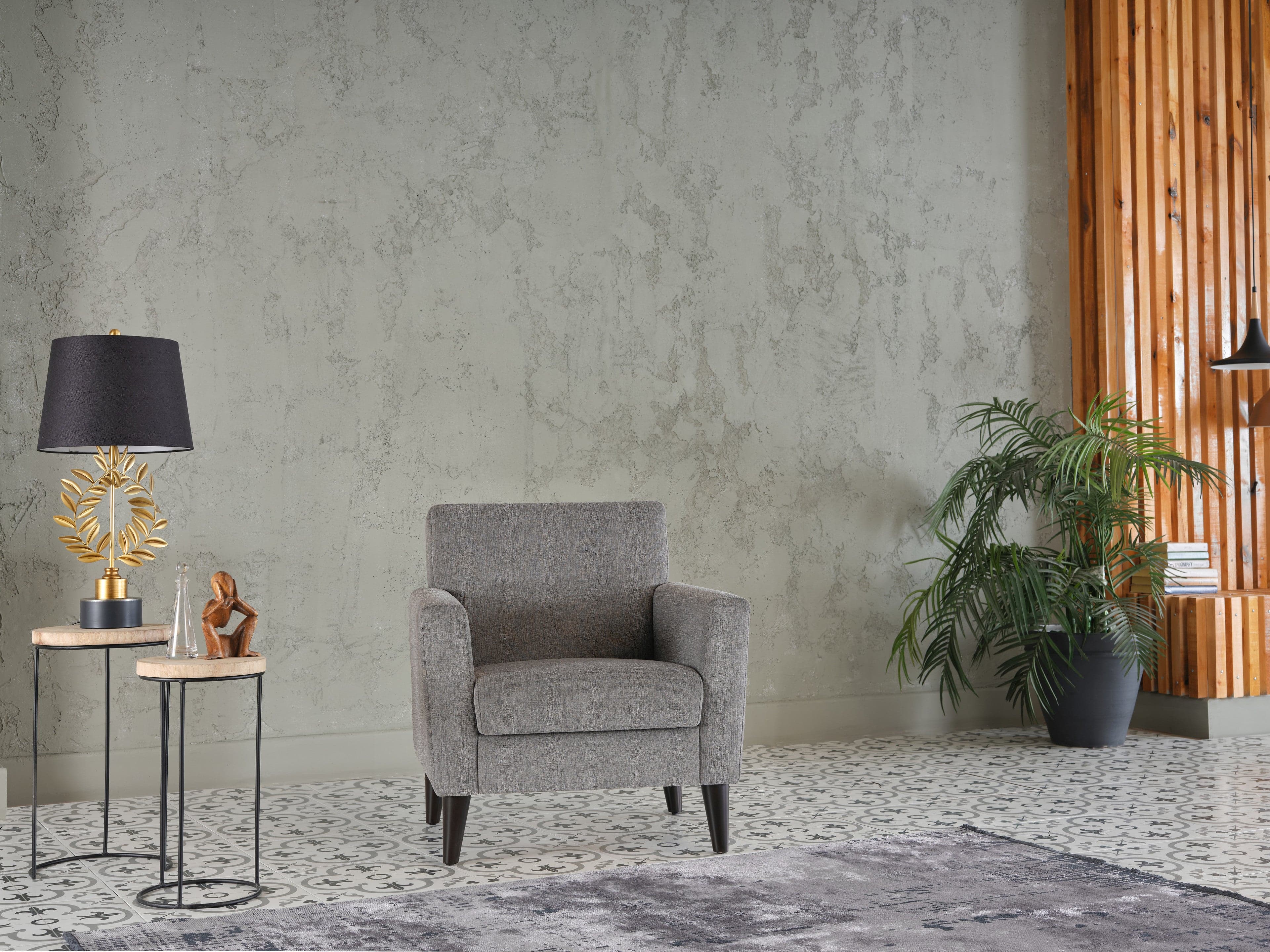 Theo living room armchair with a premium leatherette finish