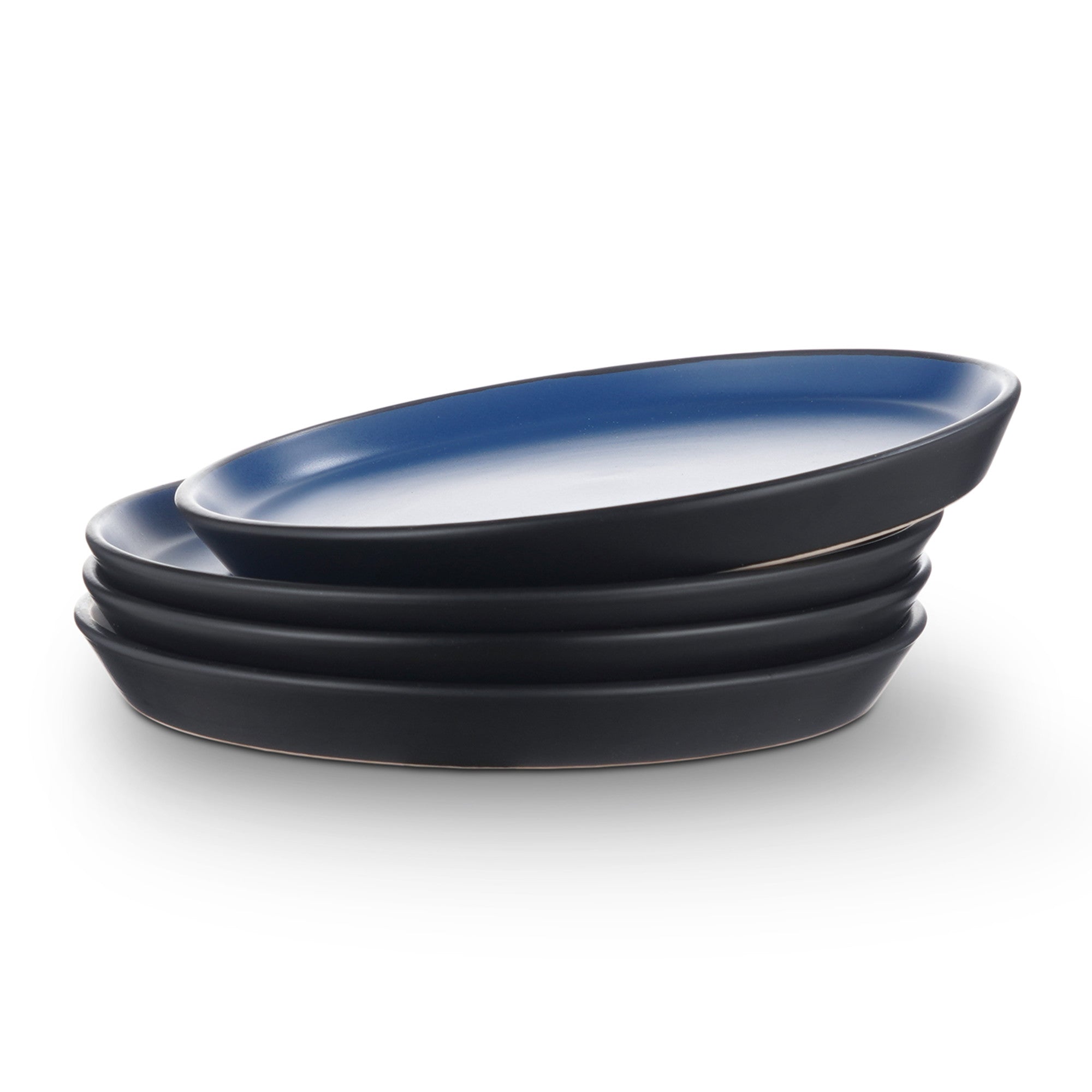 Albie Stoneware Dinner Plate - Blue And Black