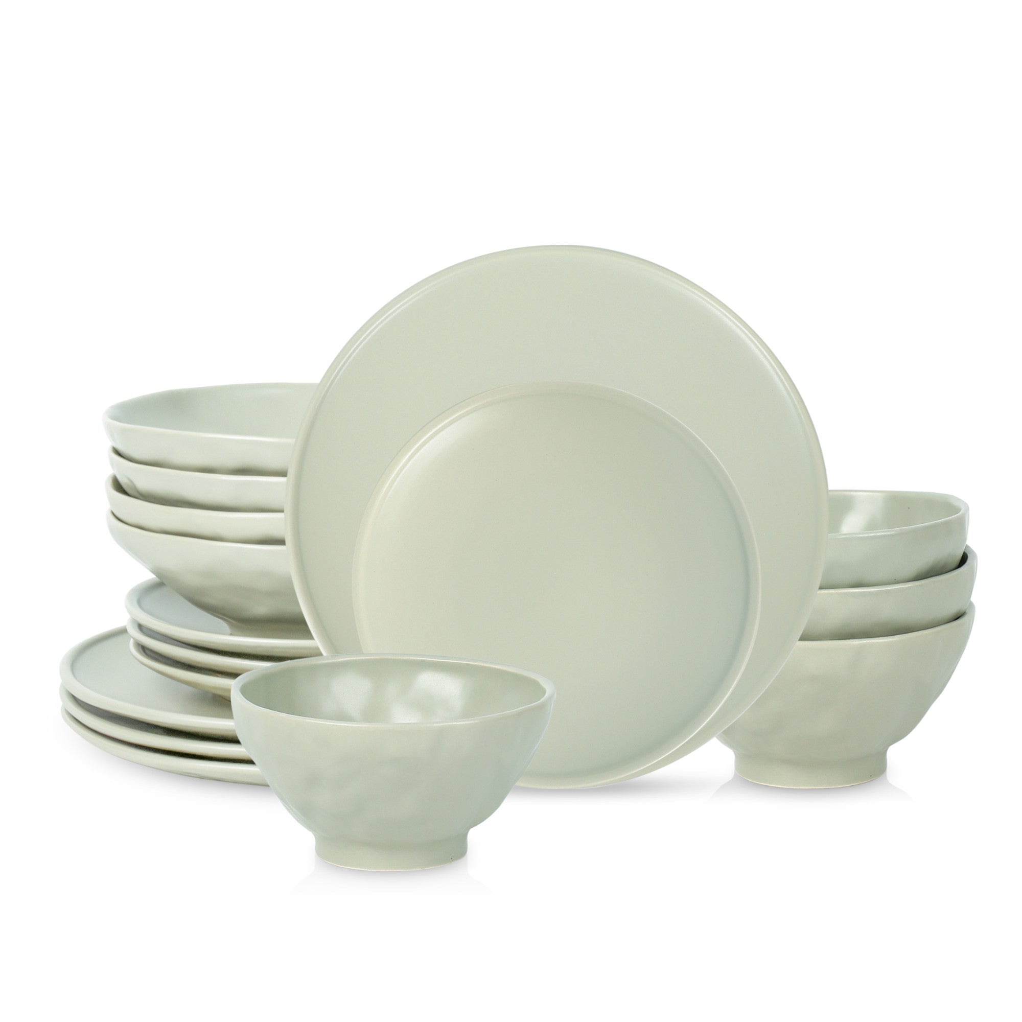 Nendo Stoneware Dinnerware Set - Sage-Grey