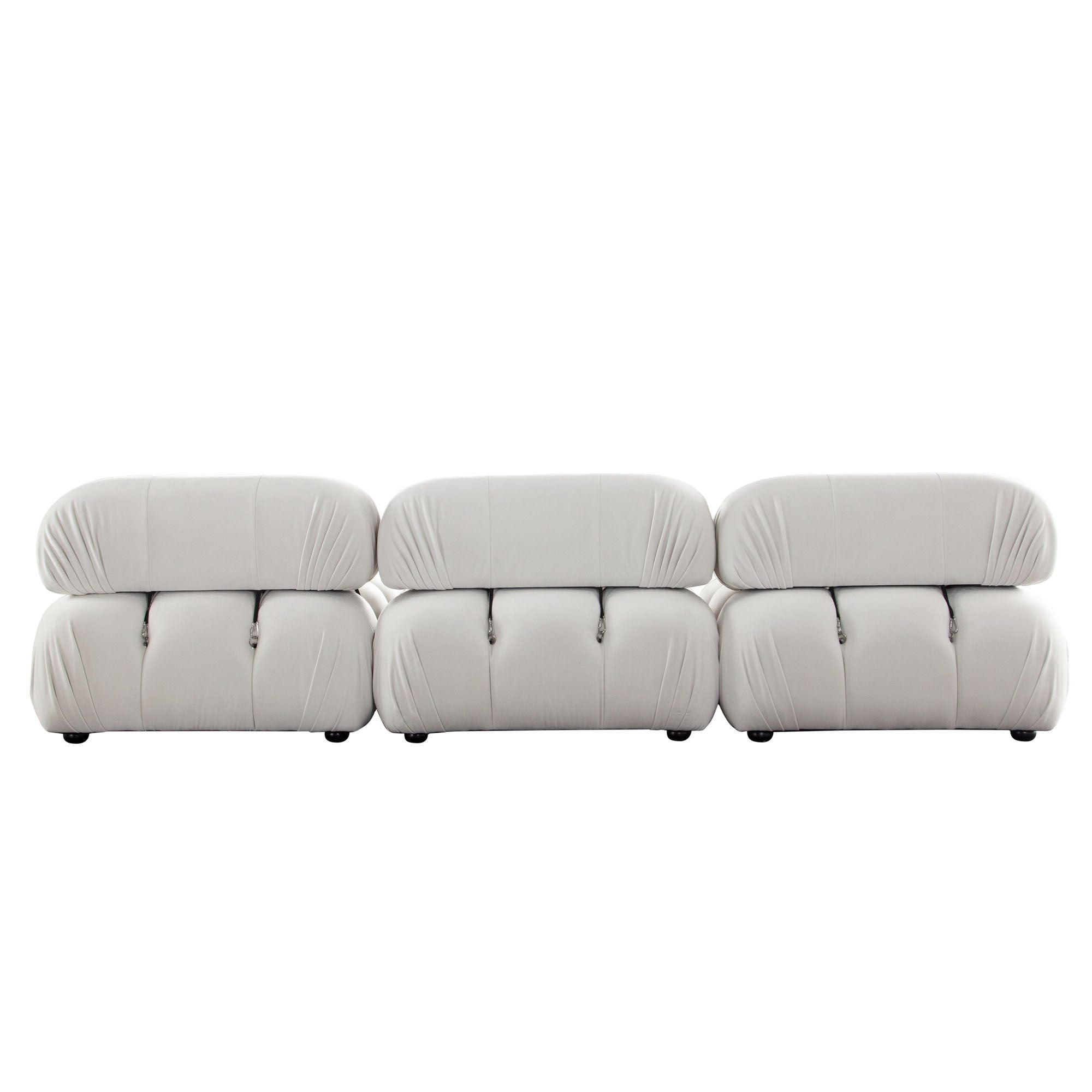 Paloma 4 Piece Reversible Sectional – Light Cream Velvet