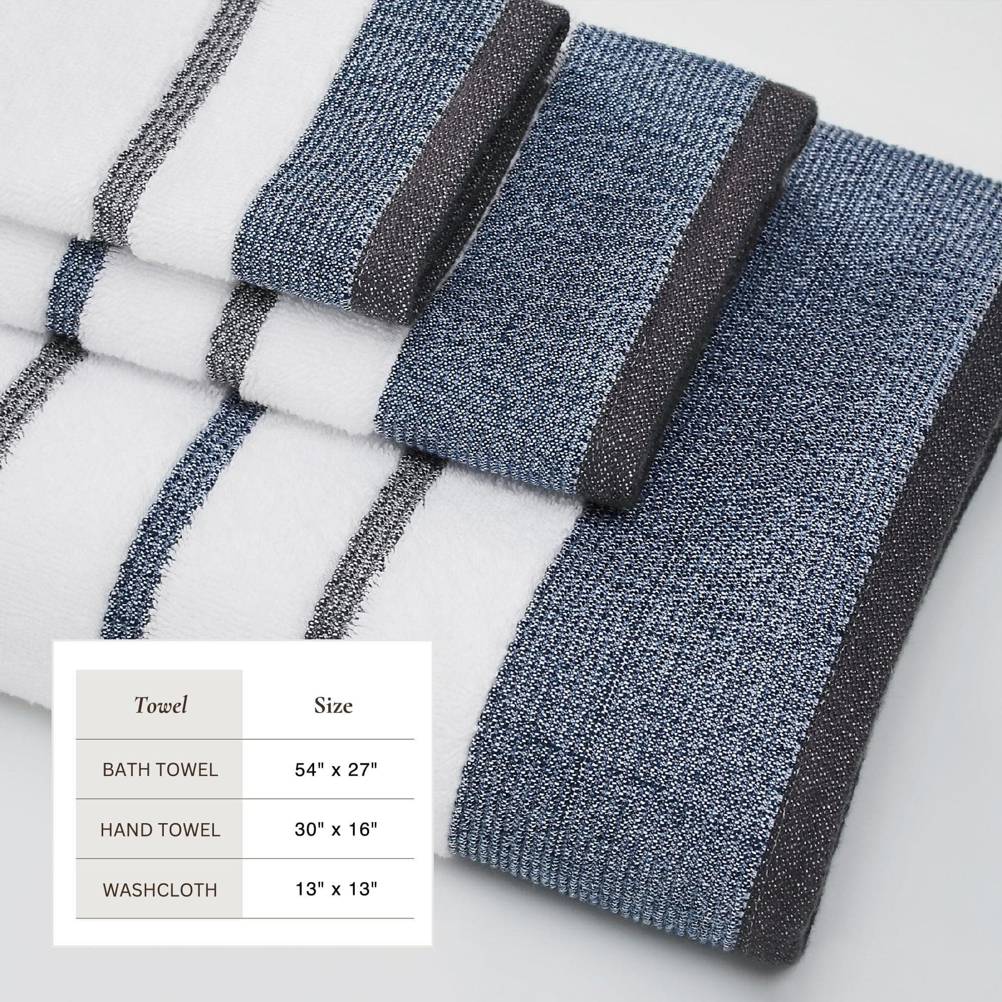 Decorative Cotton Stripe Bath Towel Set - Noelle Collection - Best Buy Furniture