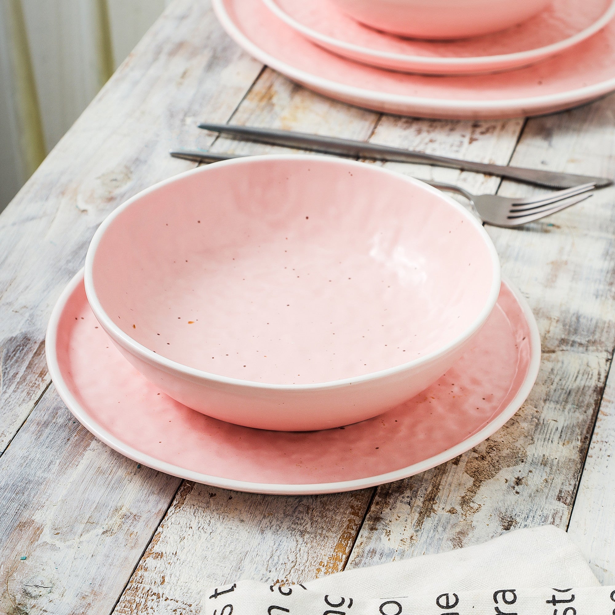 Elena Stoneware Bowl - Pink