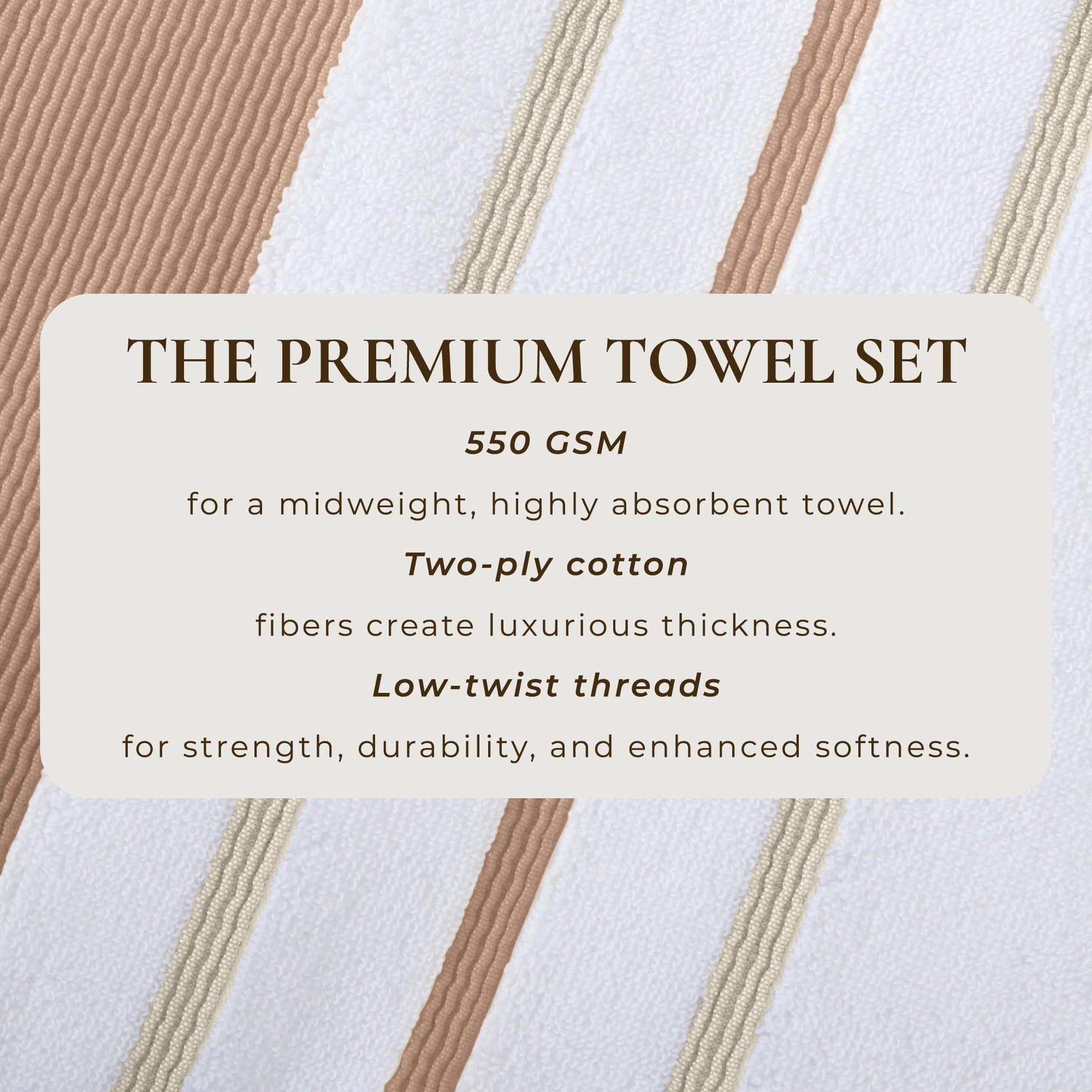 Decorative Cotton Stripe Bath Towel Set - Noelle Collection - Best Buy Furniture