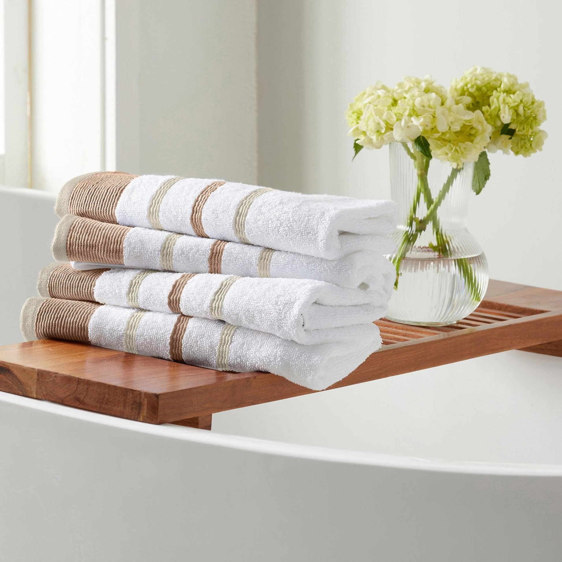 Decorative Cotton Stripe Bath Towel Set - Noelle Collection - Best Buy Furniture