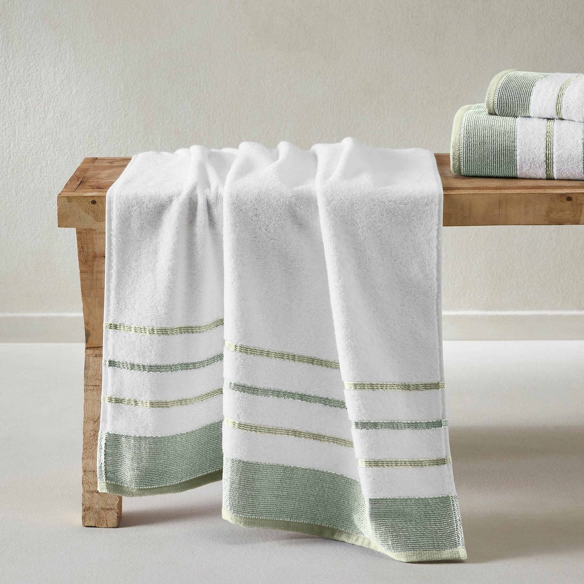 Decorative Cotton Stripe Bath Towel Set - Noelle Collection - Best Buy Furniture