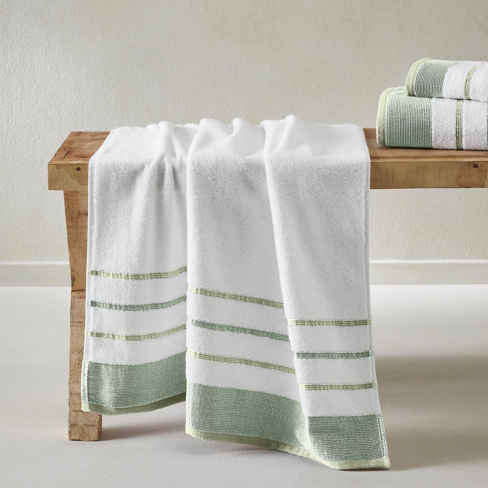 Decorative Cotton Stripe Bath Towel Set - Noelle Collection - Best Buy Furniture
