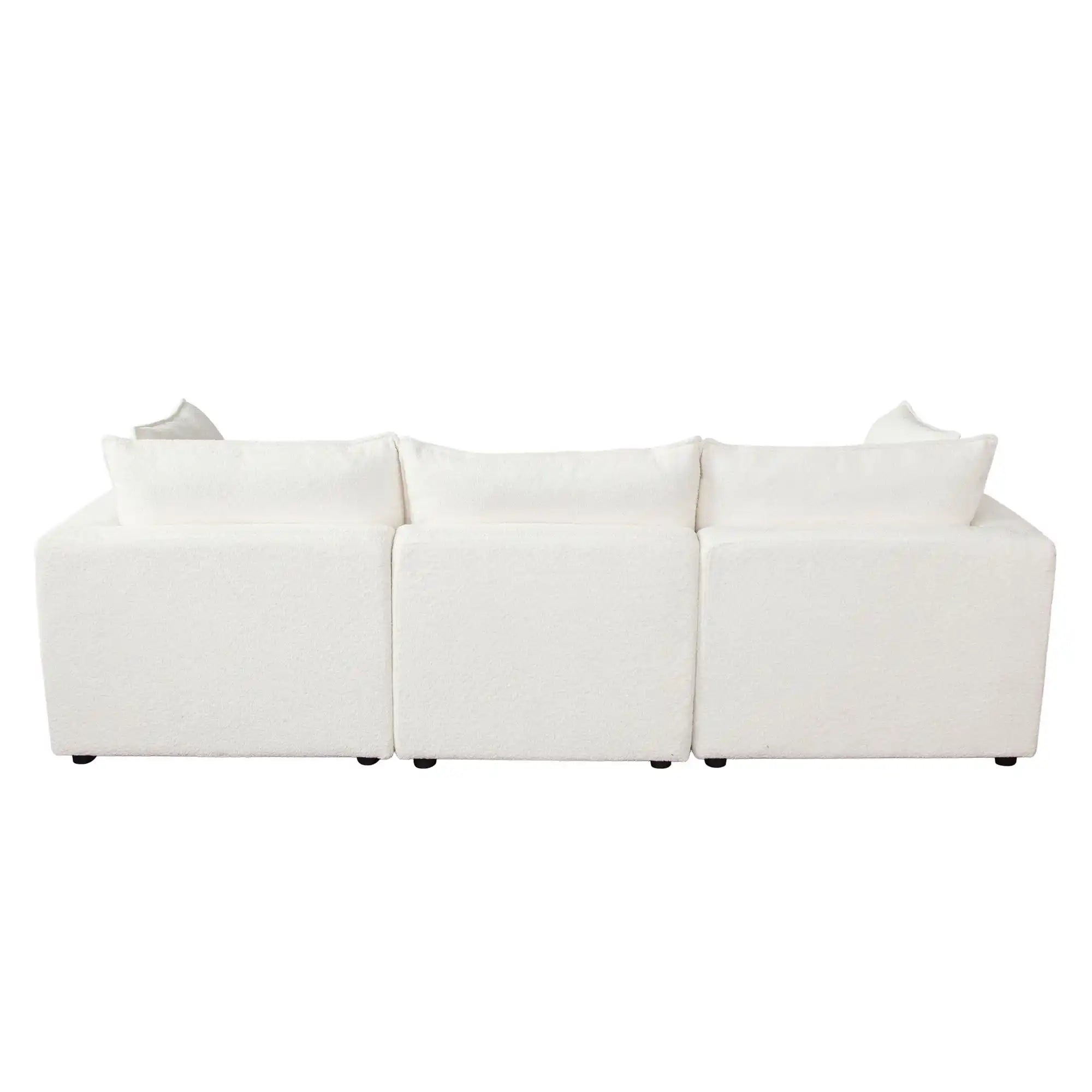 Ivy Reversible 4 Piece Down Sectional – White Faux Shearling