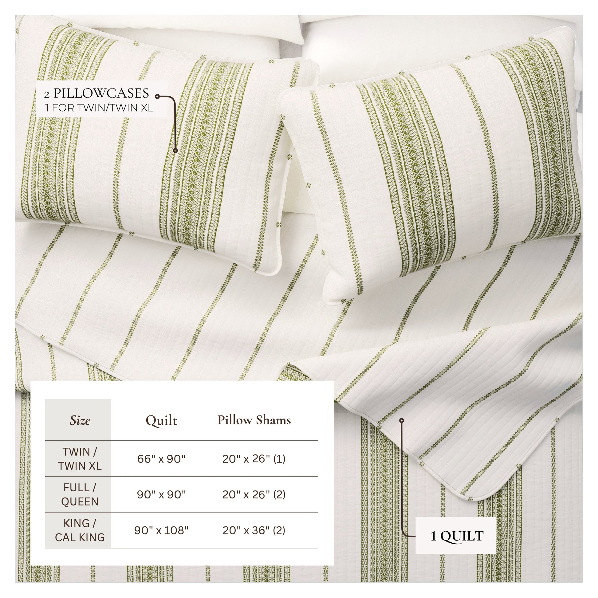 3-Piece Stripe Quilt - Wesley Collection - Best Buy Furniture