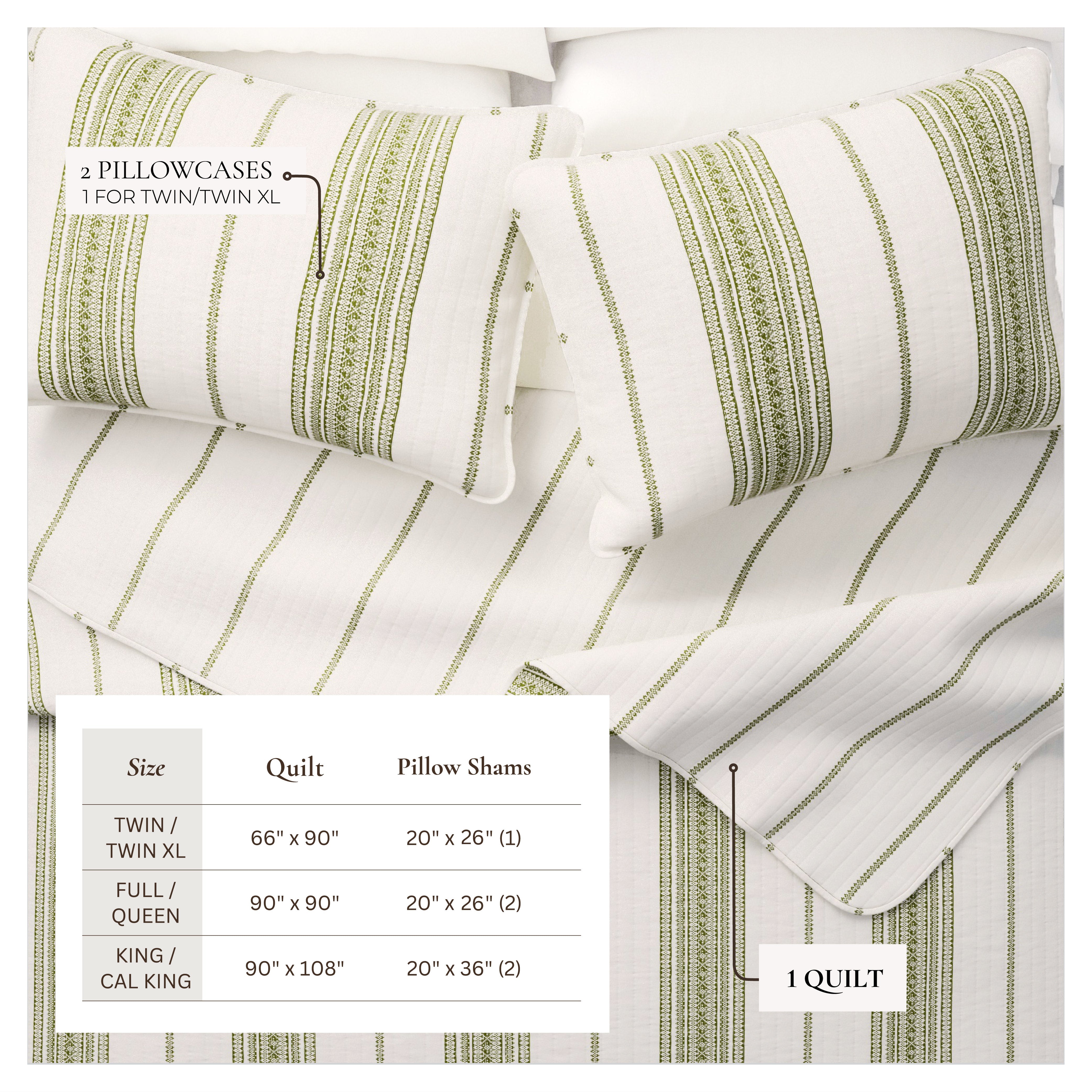 3-Piece Stripe Quilt - Wesley Collection - Best Buy Furniture