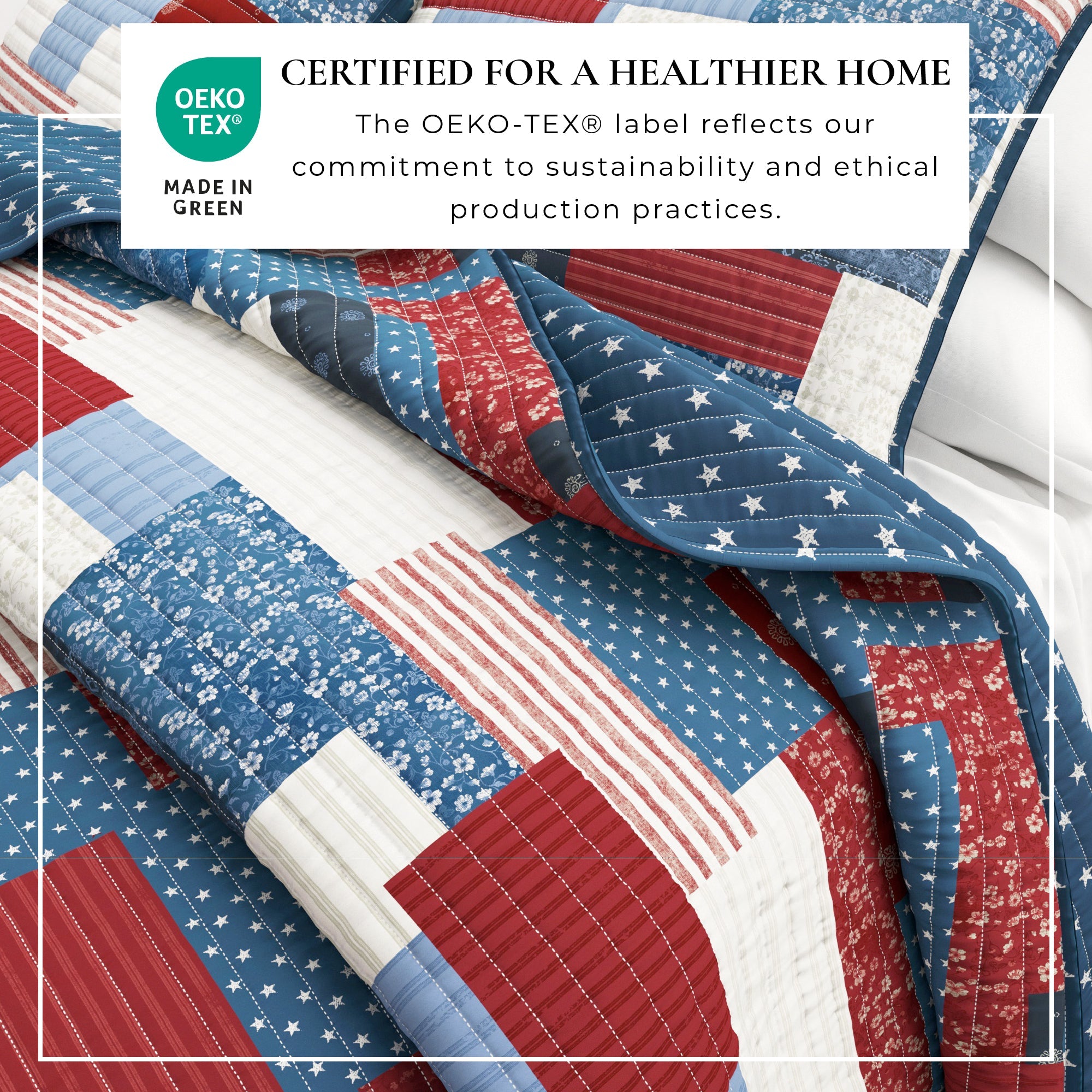 Americana Patchwork Quilt Set - Lowel Collection - Best Buy Furniture