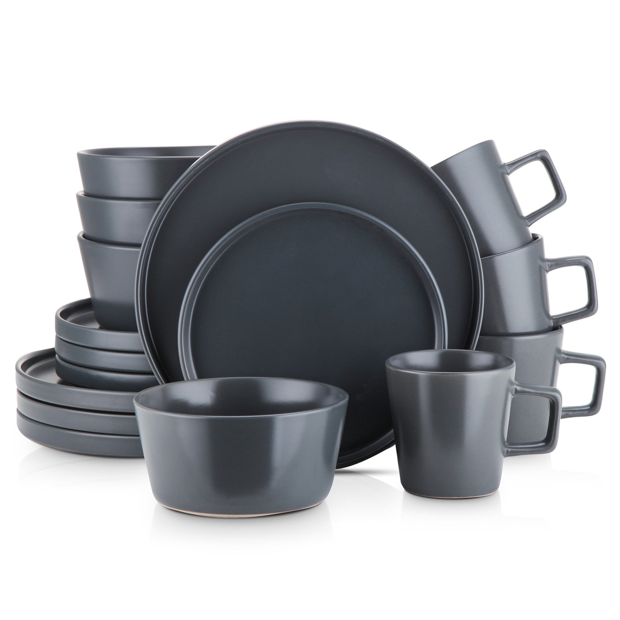 Celina Stoneware Dinnerware Set - Gray Matte