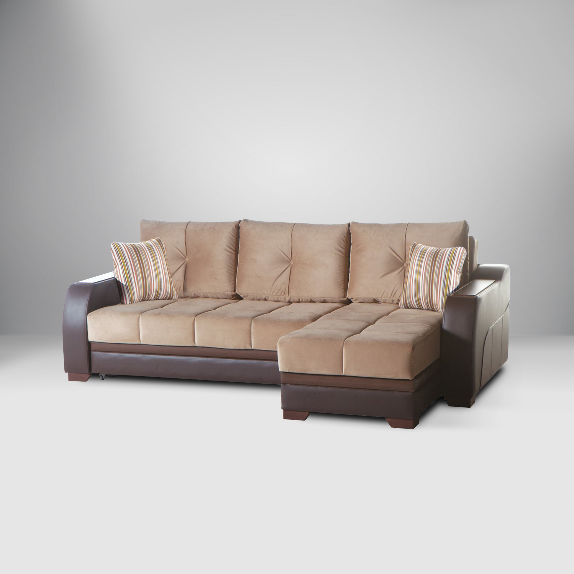Ultra Collection modern sectional featuring a modular chaise lounge