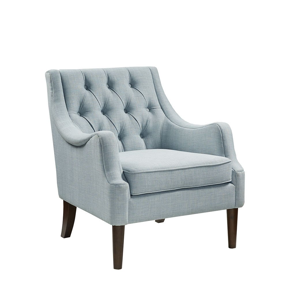 Upholstered Accent Chair with Button Tufted Back and Removable Seat Cushion
