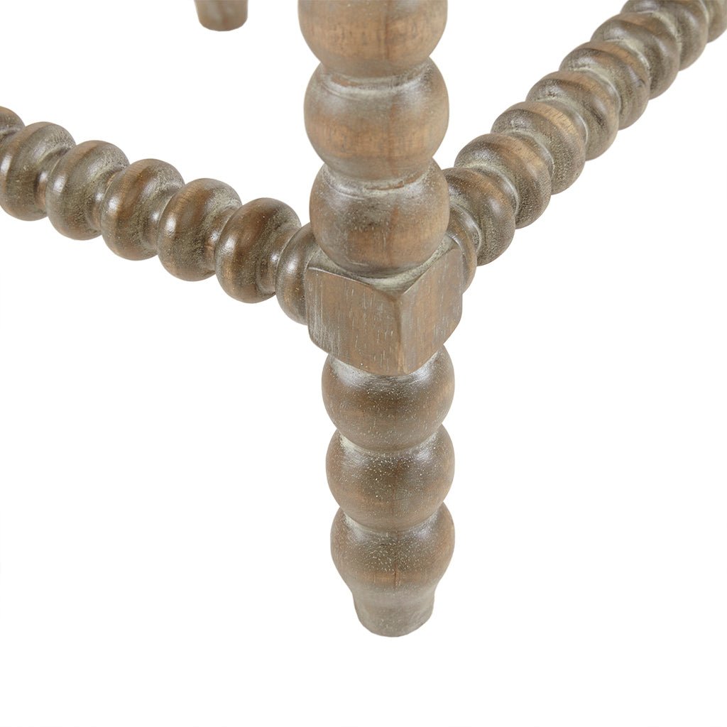 Upholstered Square Counter Stool with Nailhead TrimTurned Legsand Footrest