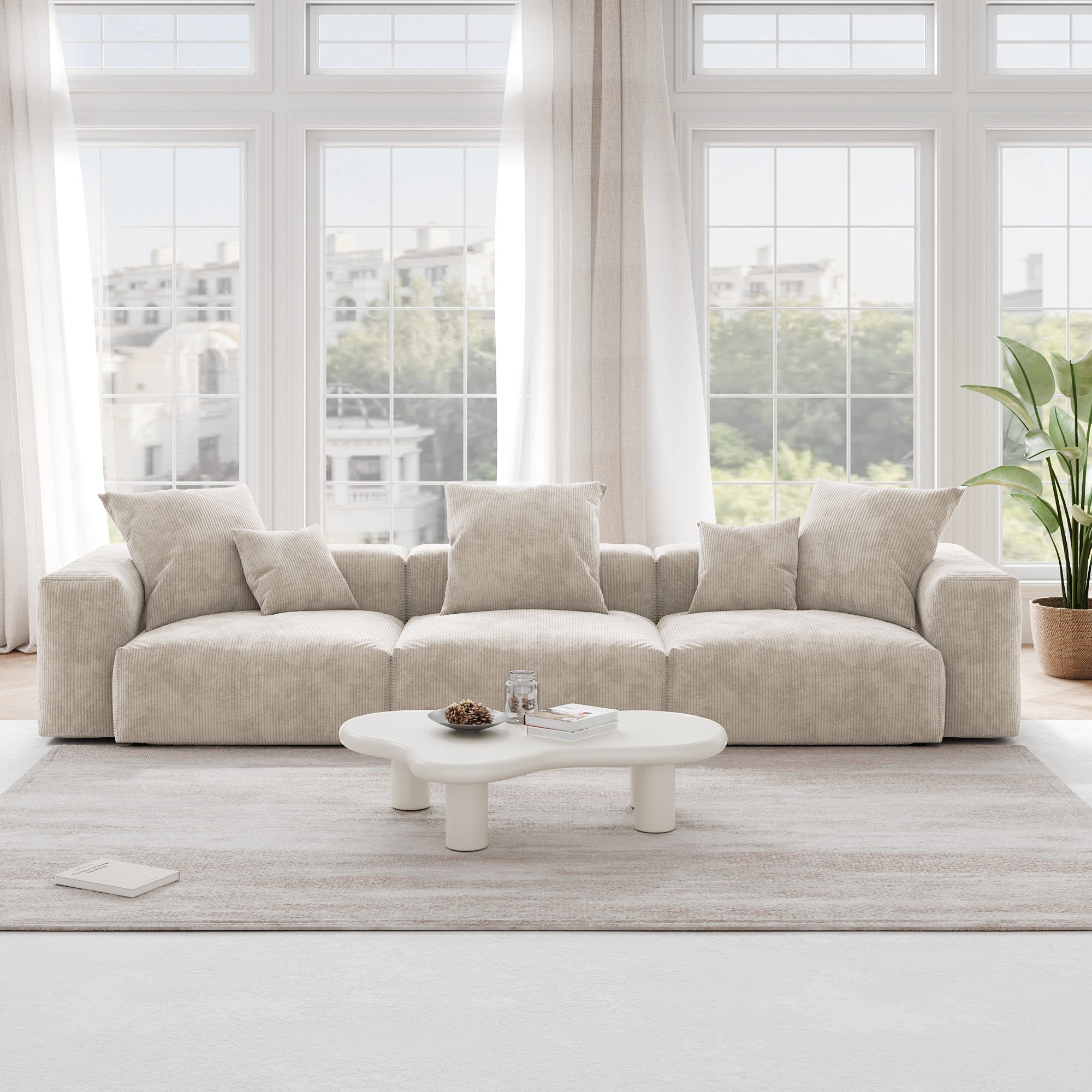ModLuxe Modern Modular Sectional – 142” Wide Contemporary Sofa