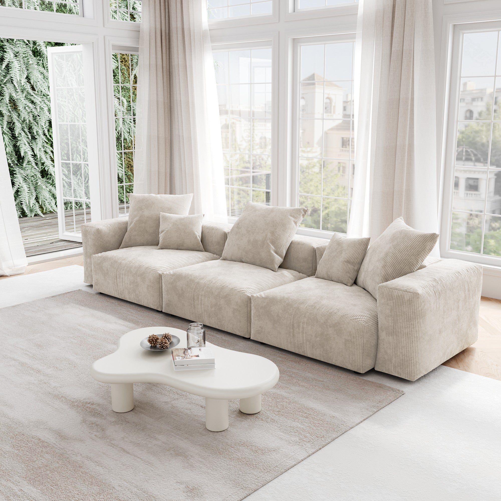ModLuxe Modern Modular Sectional – 142” Wide Contemporary Sofa