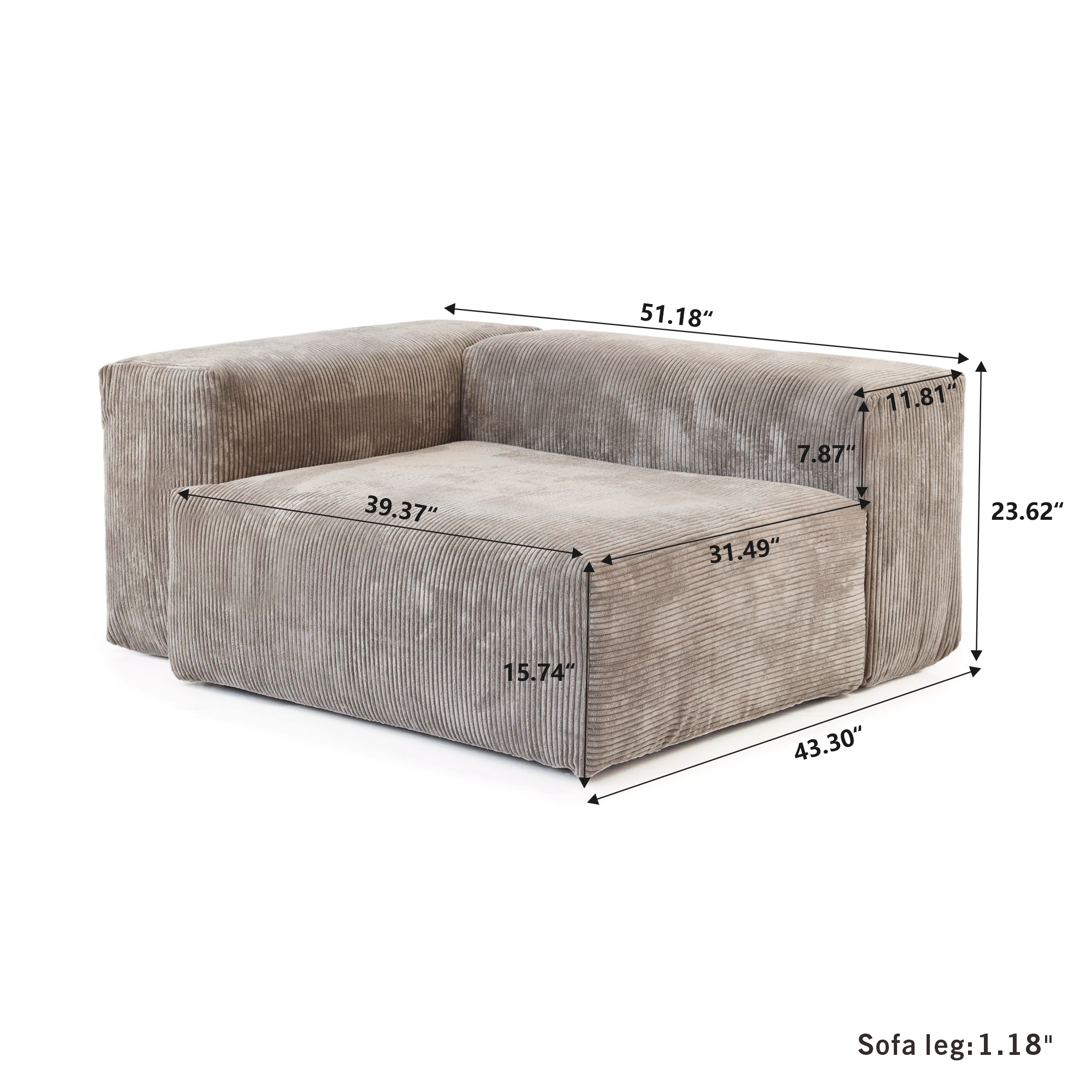 ModLuxe Modern Modular Sectional – 142” Wide Contemporary Sofa