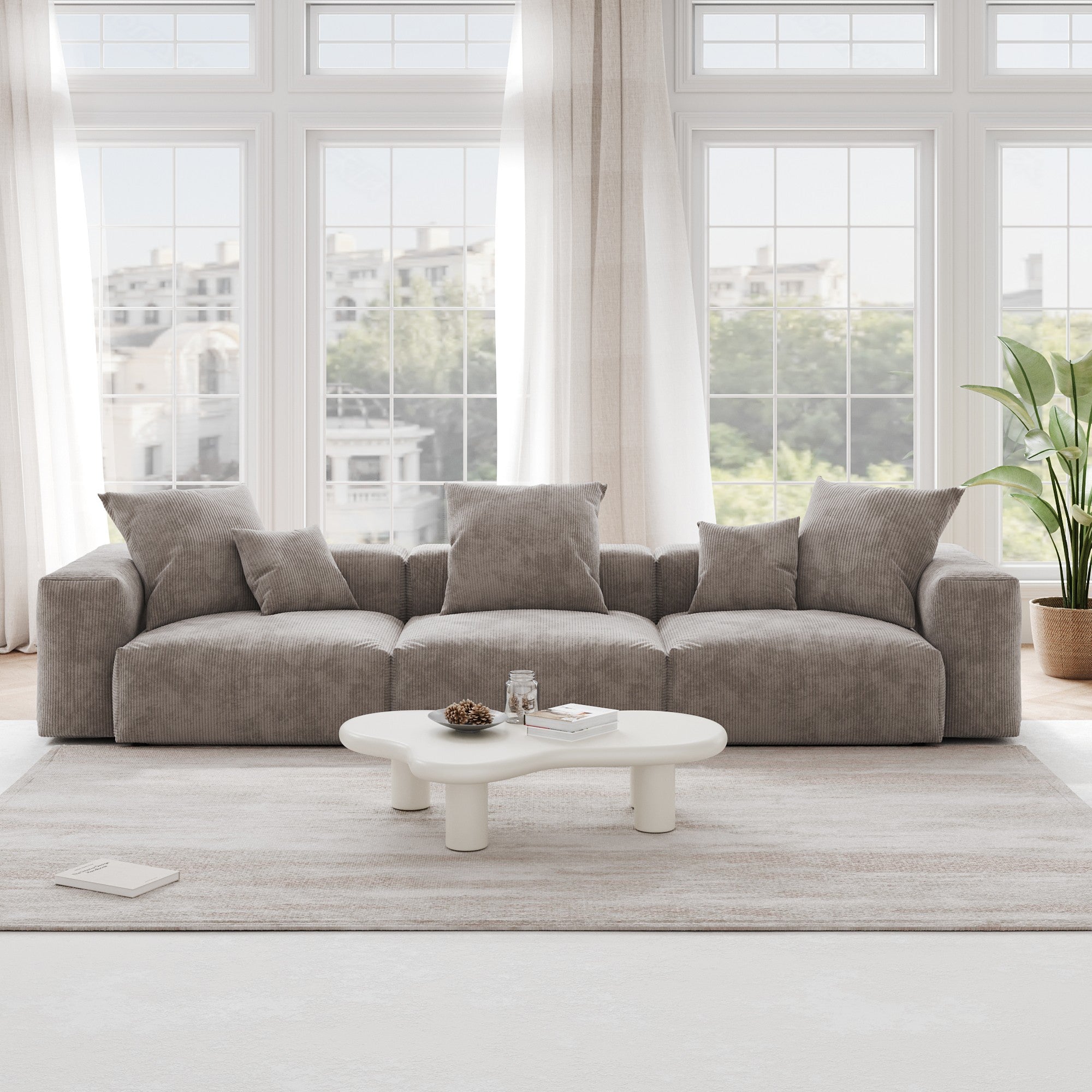 ModLuxe Modern Modular Sectional – 142” Wide Contemporary Sofa