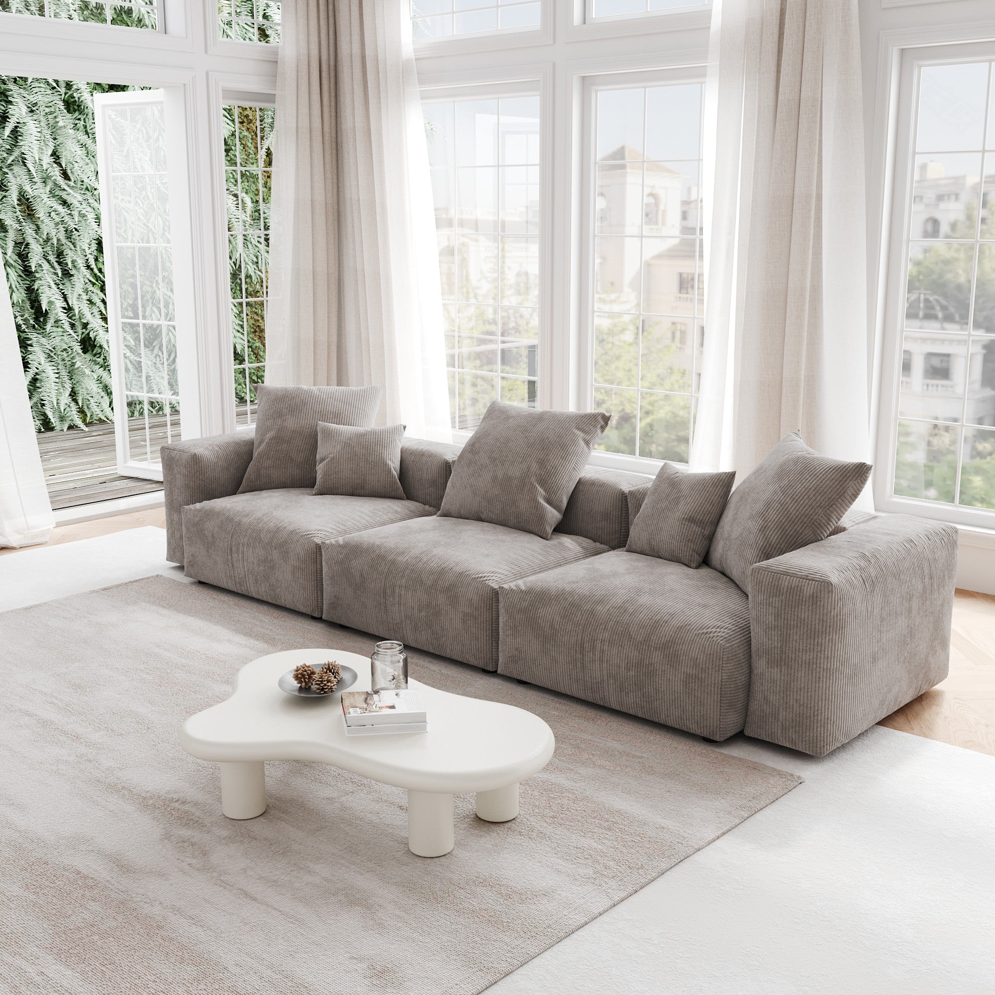ModLuxe Modern Modular Sectional – 142” Wide Contemporary Sofa