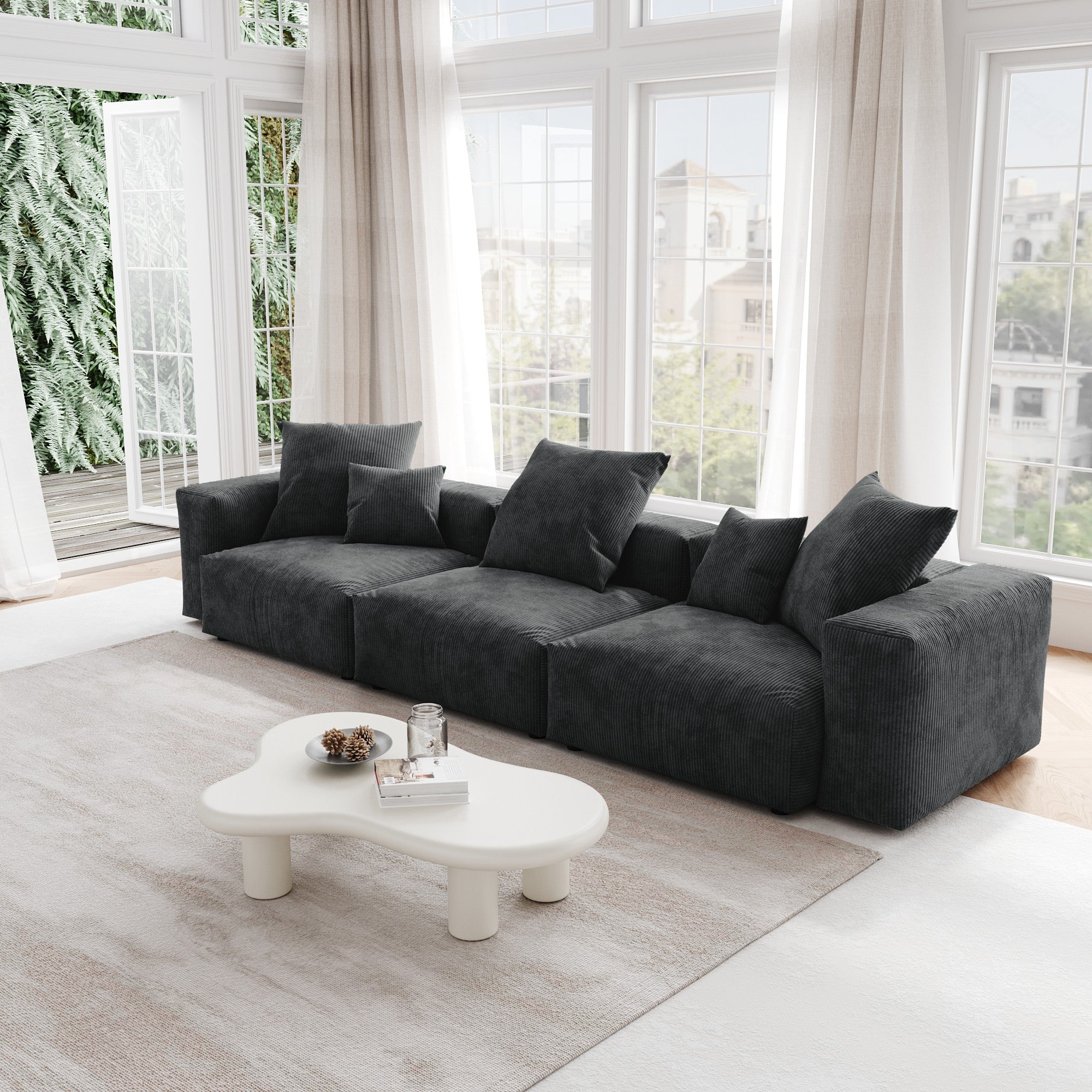 ModLuxe Modern Modular Sectional – 142” Wide Contemporary Sofa