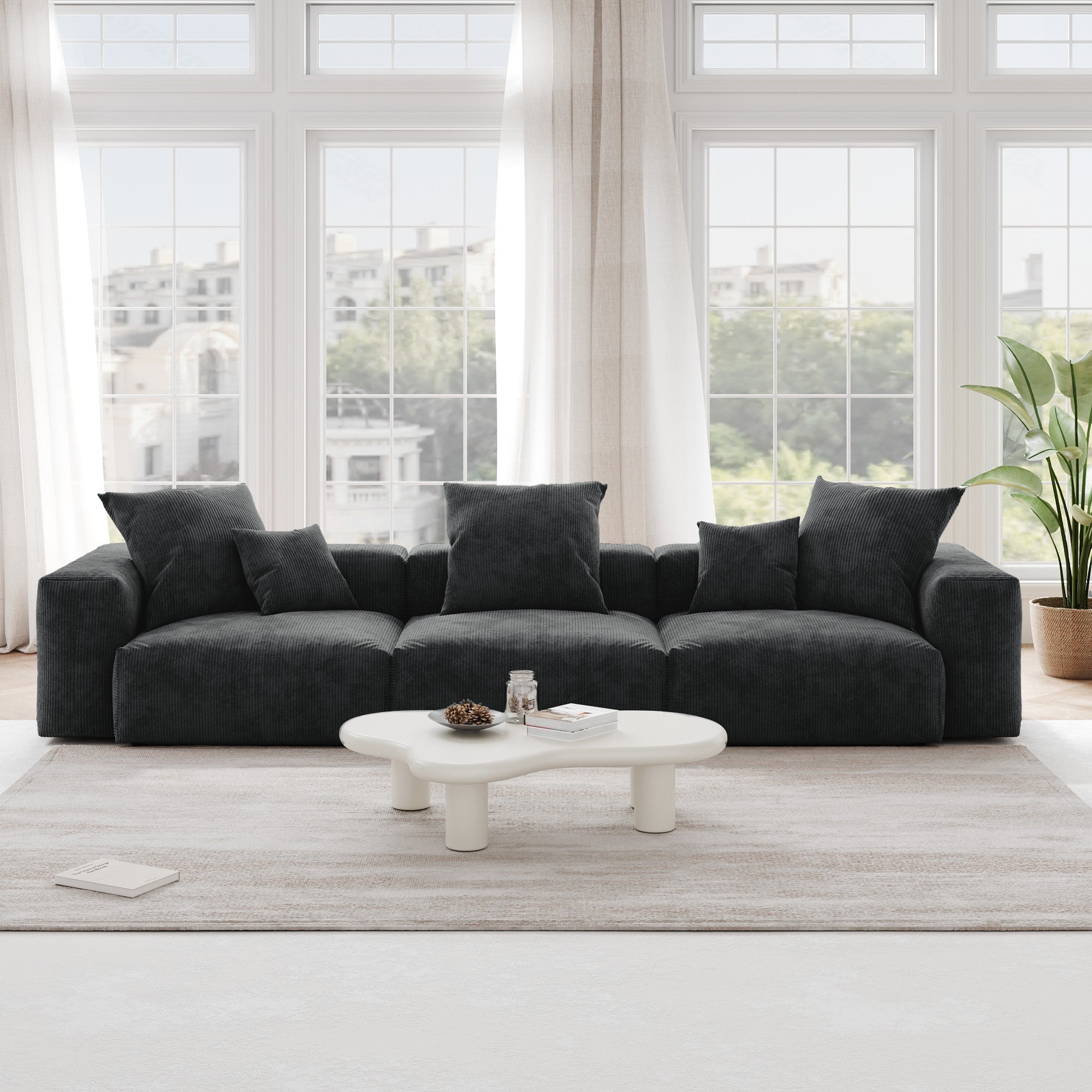ModLuxe Modern Modular Sectional – 142” Wide Contemporary Sofa