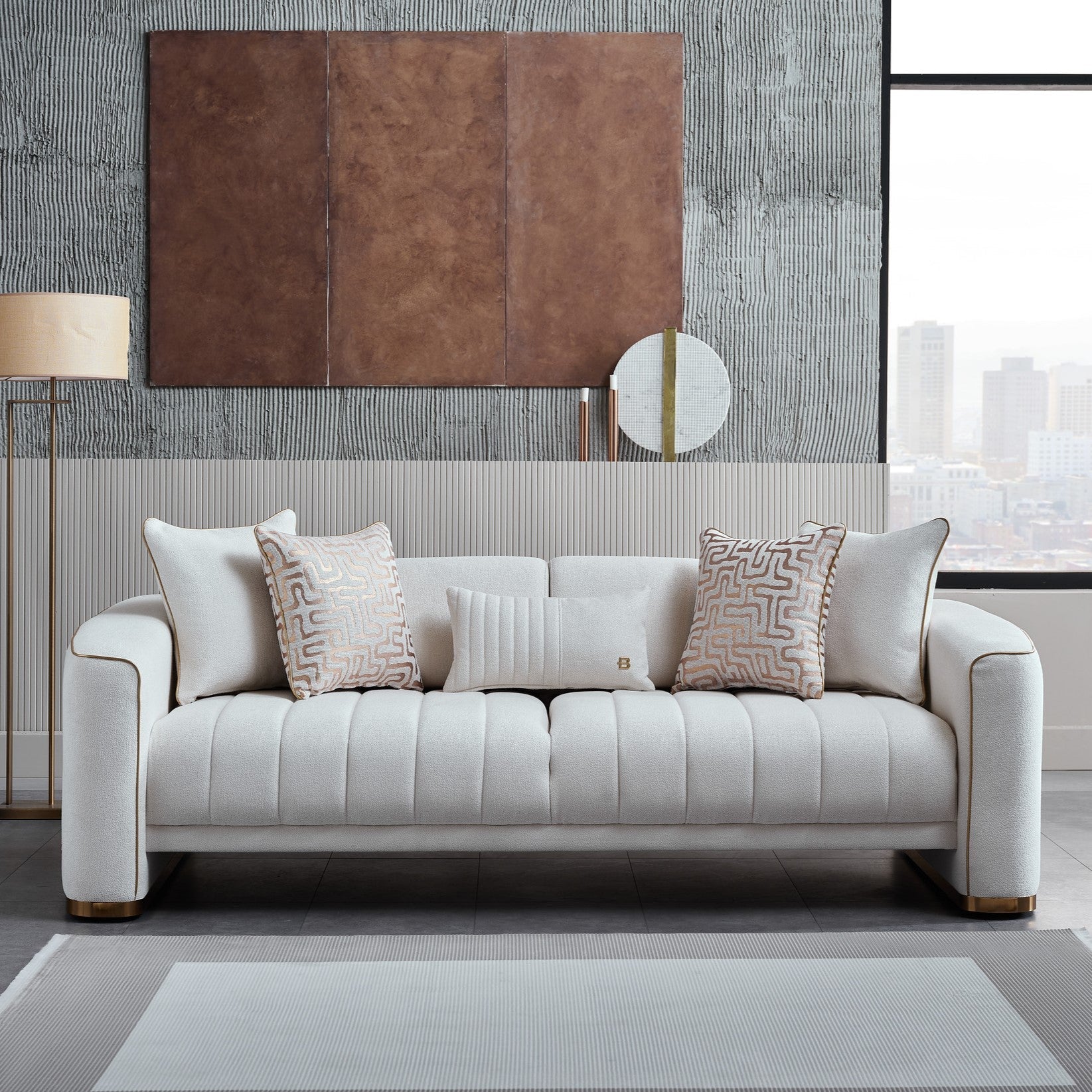 Veronica modern furniture set with eco-friendly plastic sofa feet