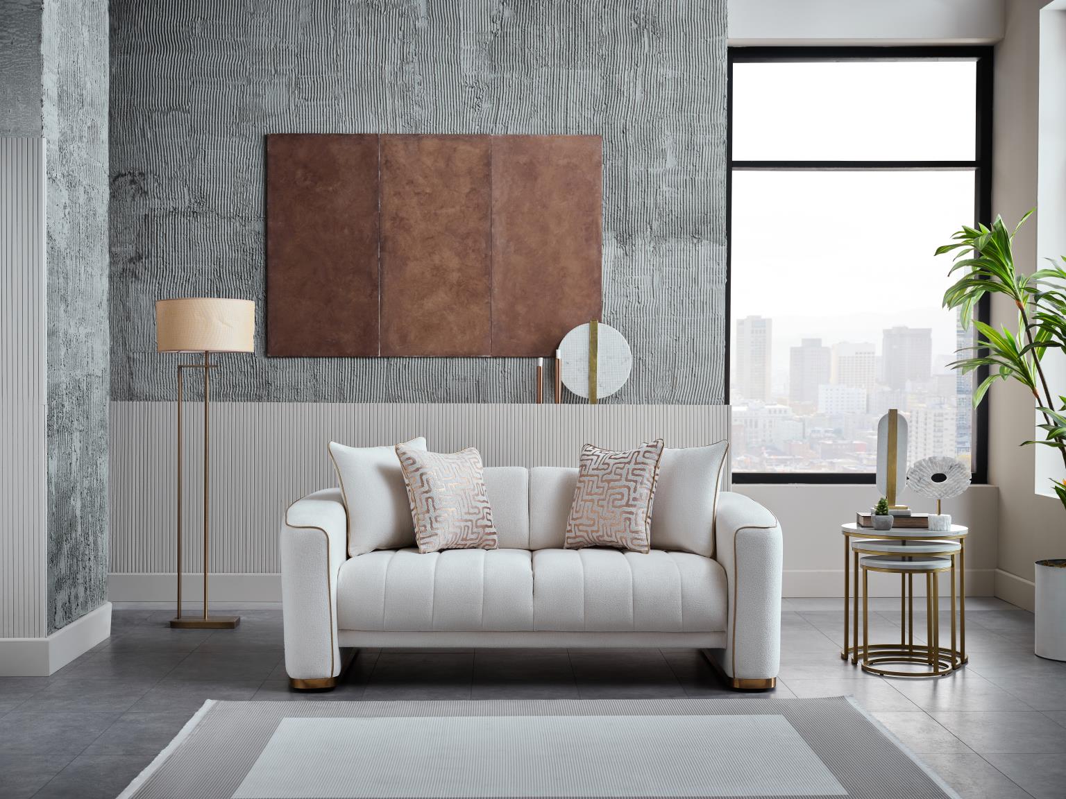 Veronica sofa set featuring a solid wood frame for durability