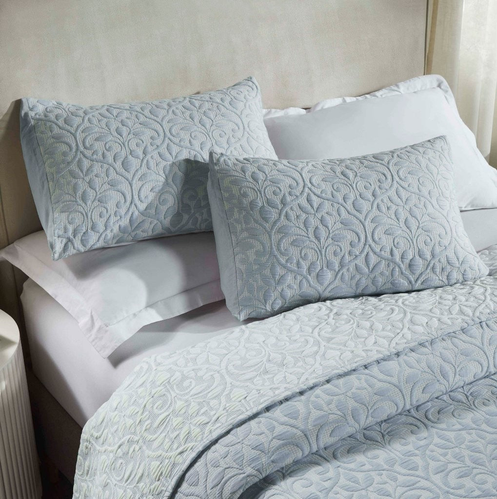 Vineyard Cotton Blend Medium Weight Matelasse Floral Scroll Coverlet - Coverlet by Superior Brand