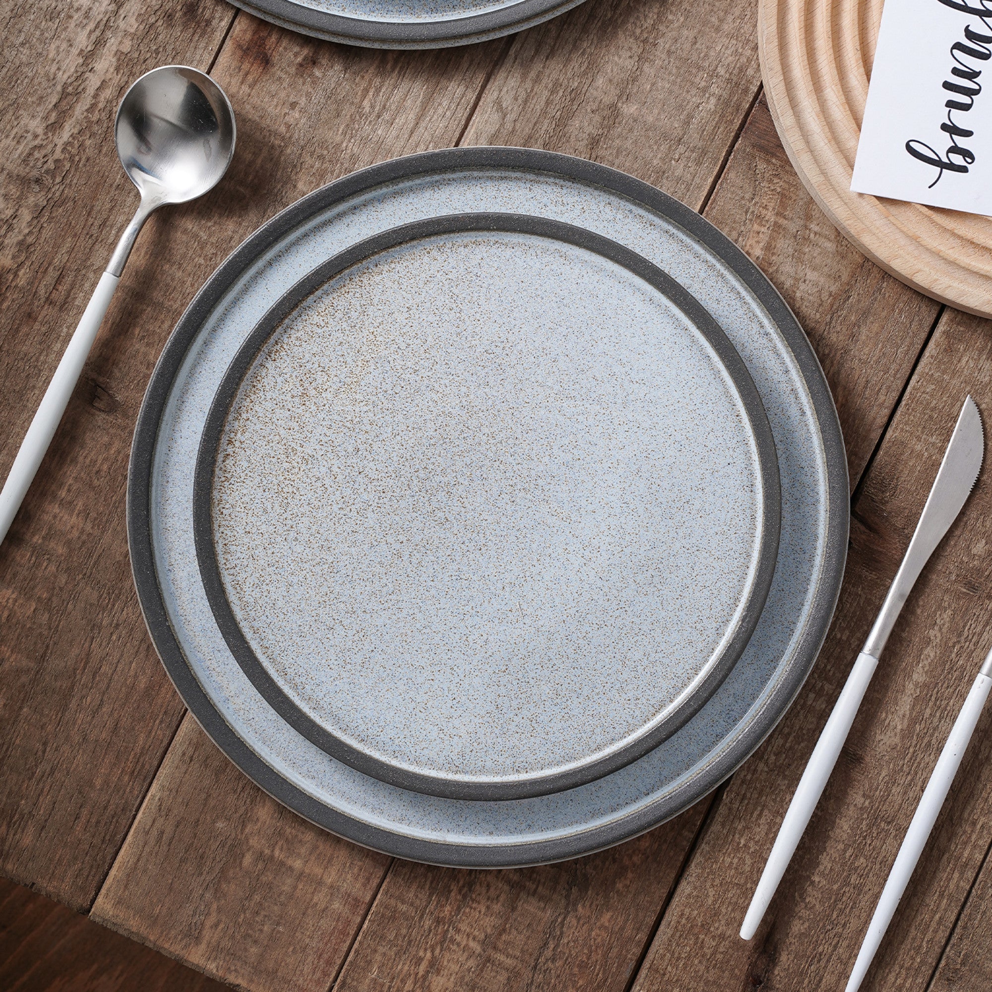 Vince Stoneware Salad Plate - Gray-Green-Blue