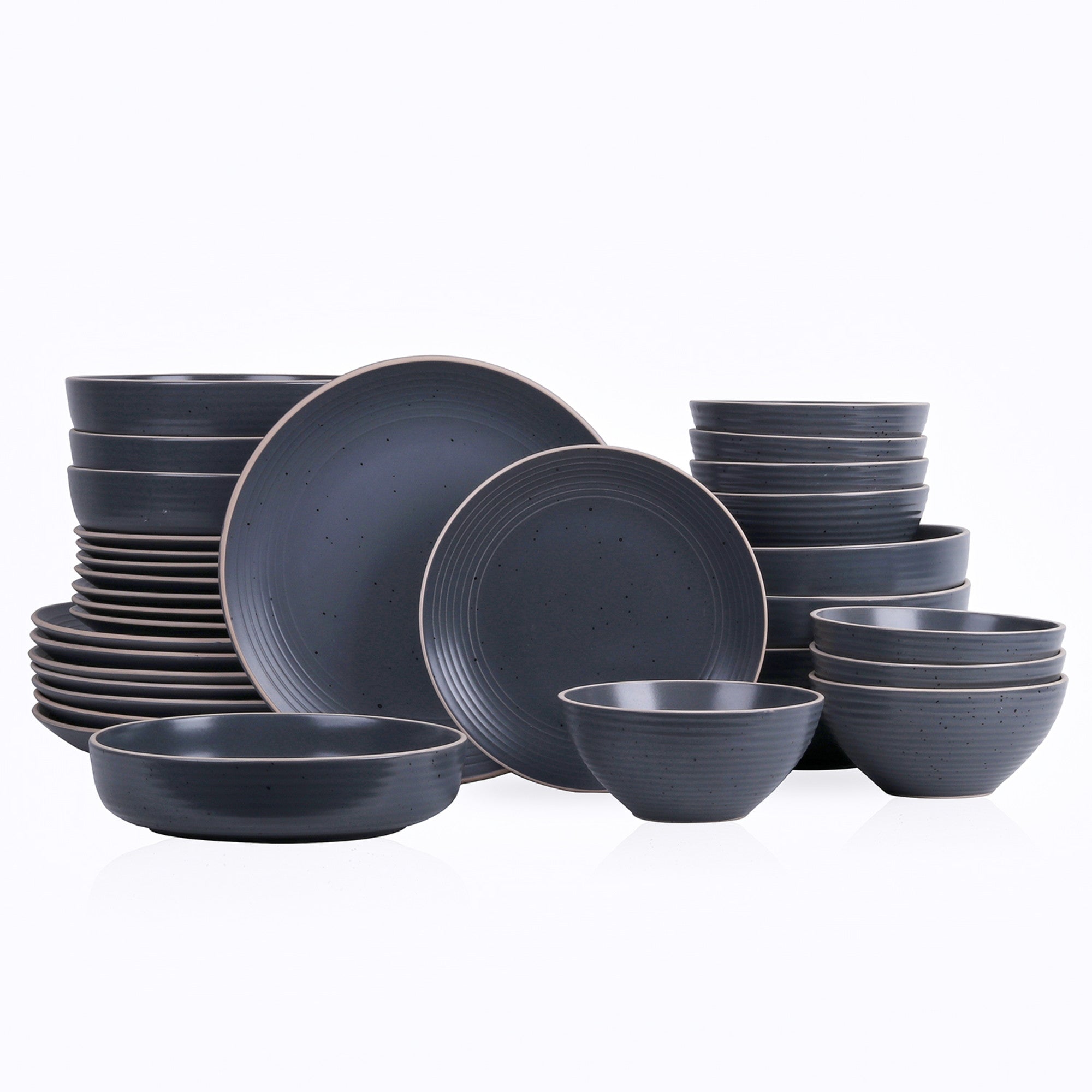 Lauren Stoneware Dinnerware Set - Charcoal