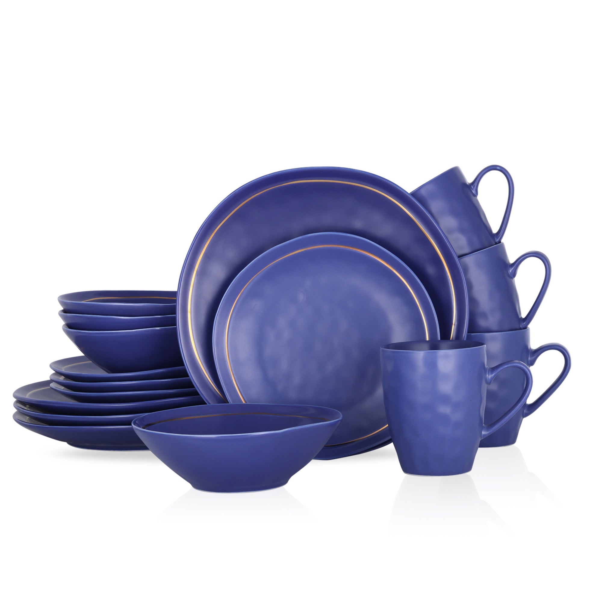 Clara Porcelain Dinnerware Set - Blue