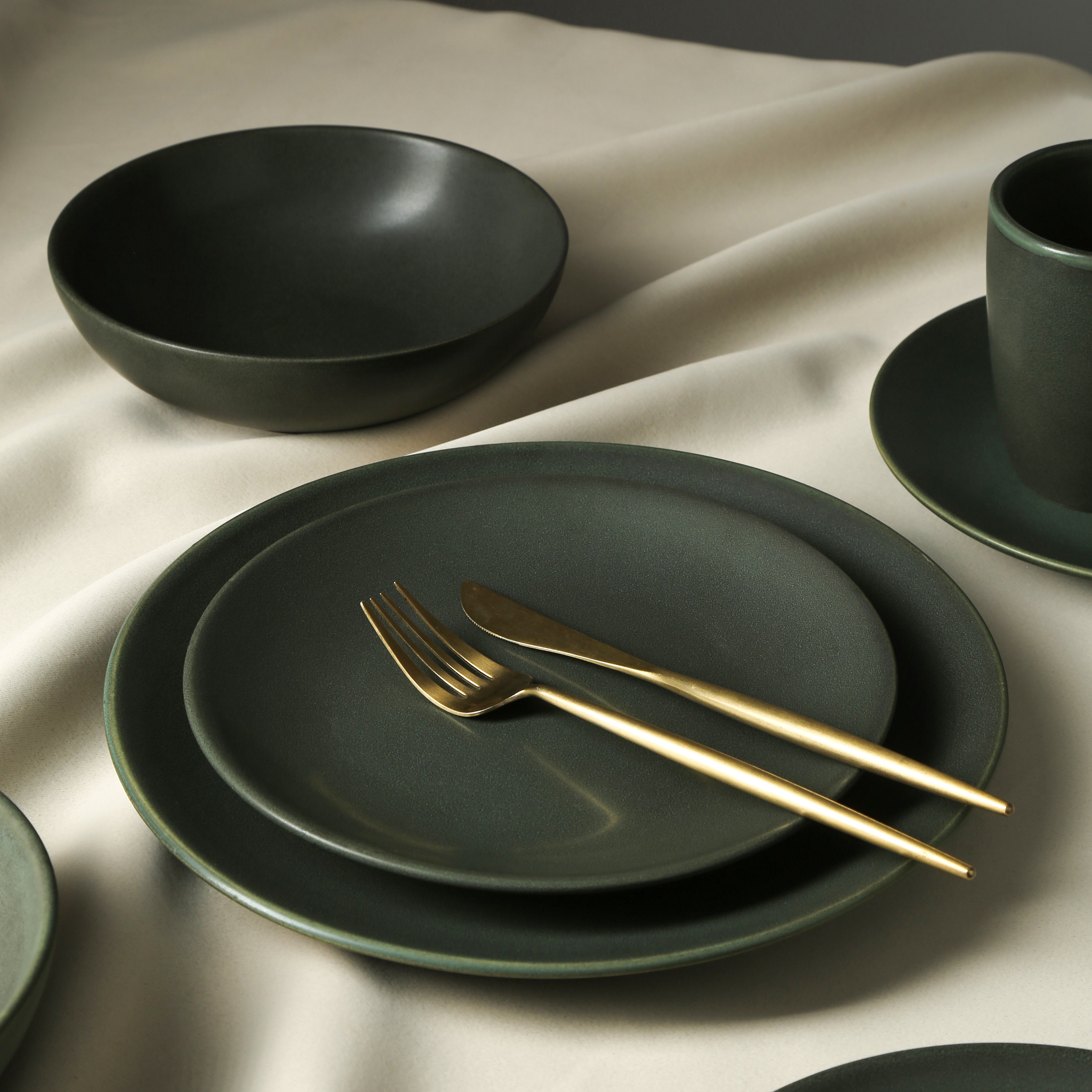 Grao Stoneware Dinnerware Set - Green