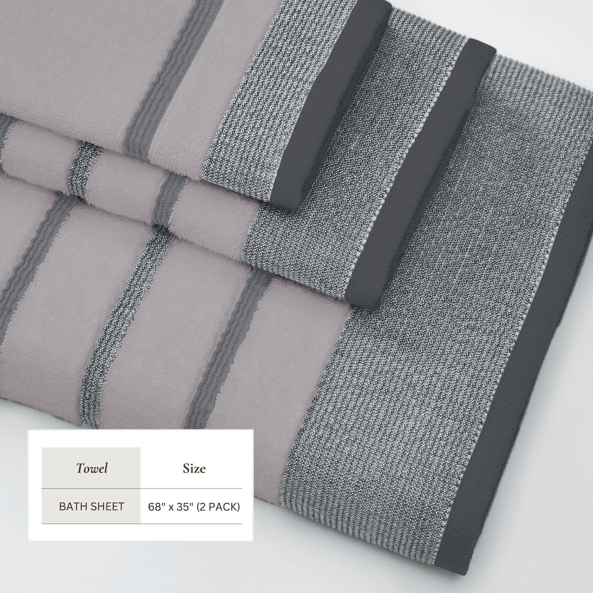 Decorative Cotton Stripe Bath Towel Set - Noelle Collection - Best Buy Furniture