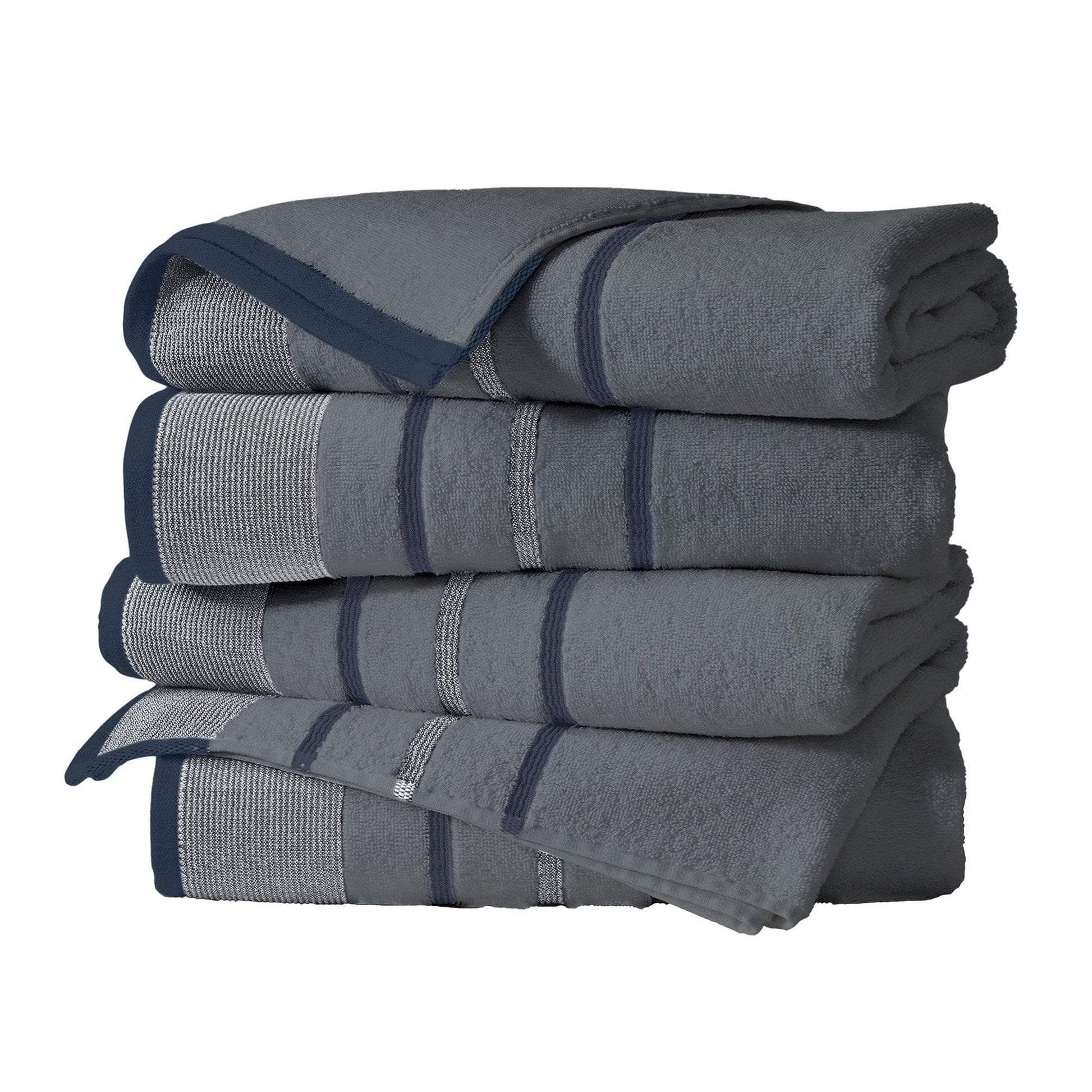 Decorative Cotton Stripe Bath Towel Set - Noelle Collection - Best Buy Furniture