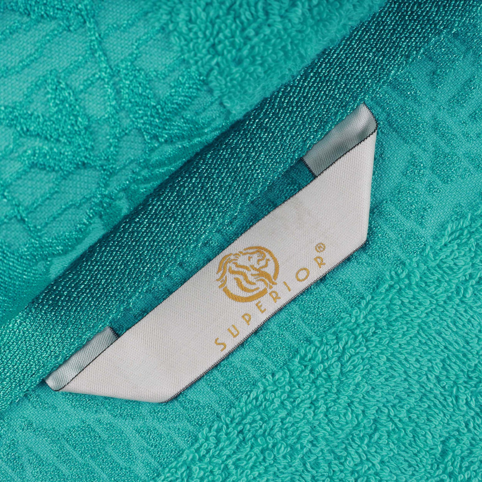 Cotton Floral Jacquard Border Bath Towel Set of 4 - Bath Towel by Superior Brand