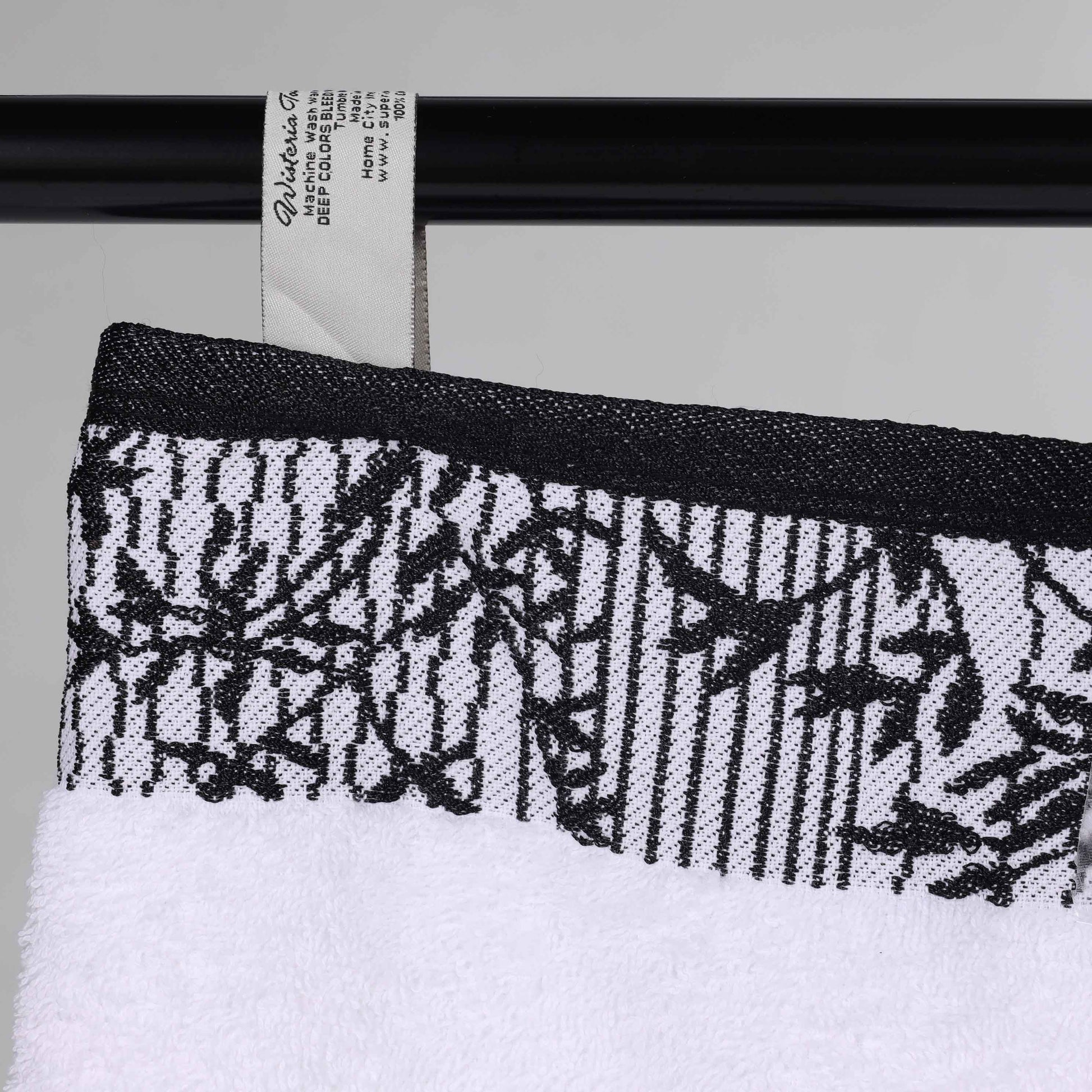 Cotton Floral Jacquard Border Bath Towel Set of 4 - Bath Towel by Superior Brand