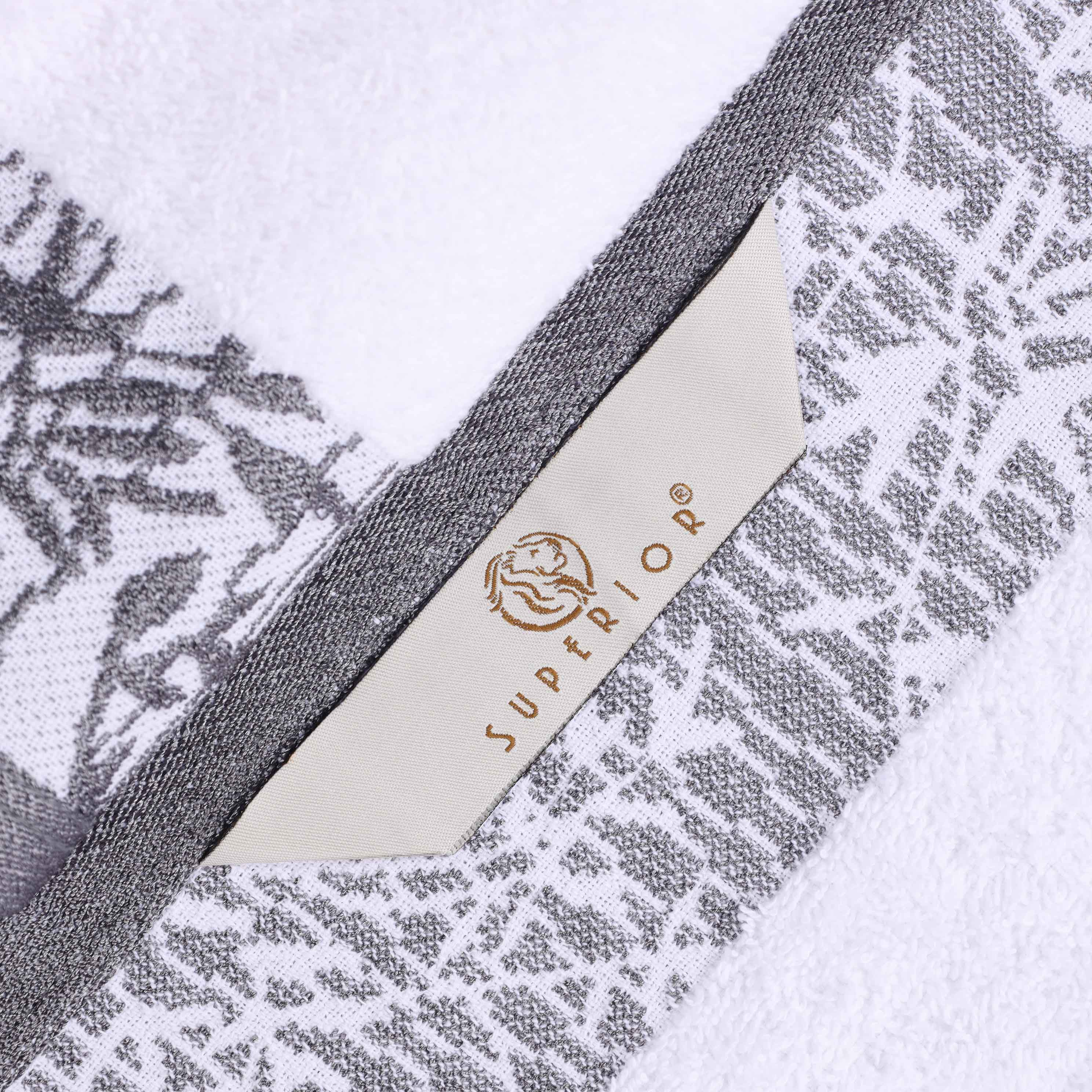 Cotton Floral Jacquard Border Bath Towel Set of 4 - Bath Towel by Superior Brand