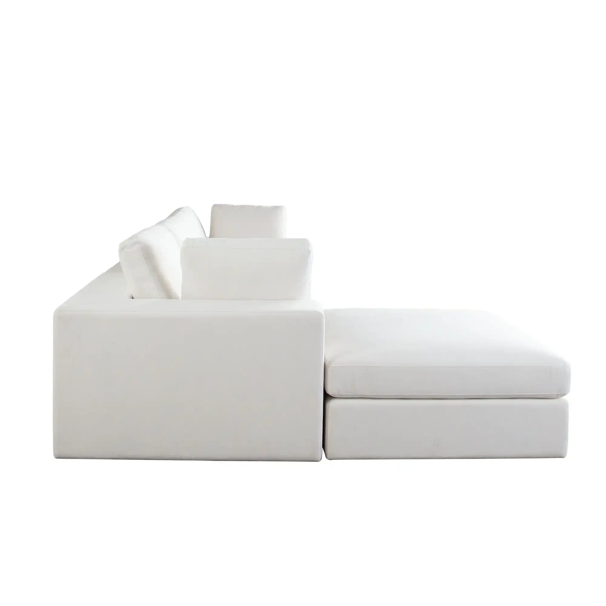 Muse Modular 4 Piece Reversible Sectional – Mist White Performance Fabric