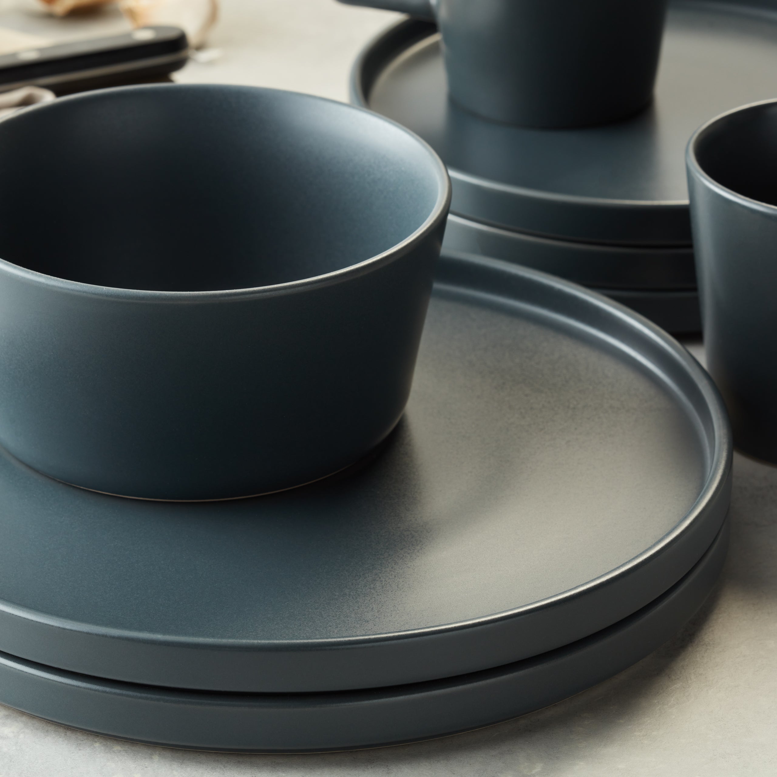 Celina Stoneware Dinnerware Set - Gray Matte