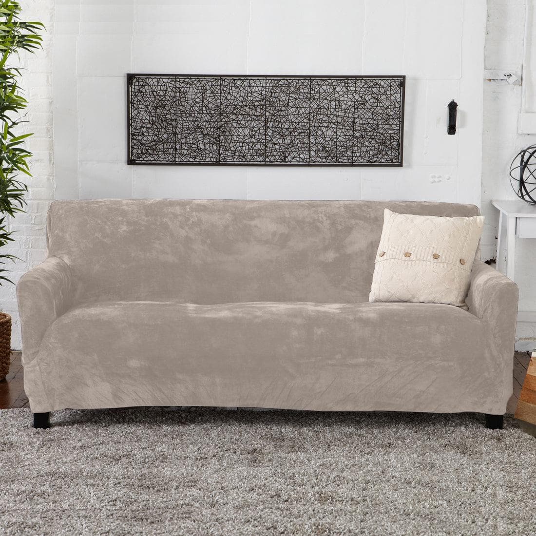 Velvet Stretch Slipcover - Gale Collection - Best Buy Furniture